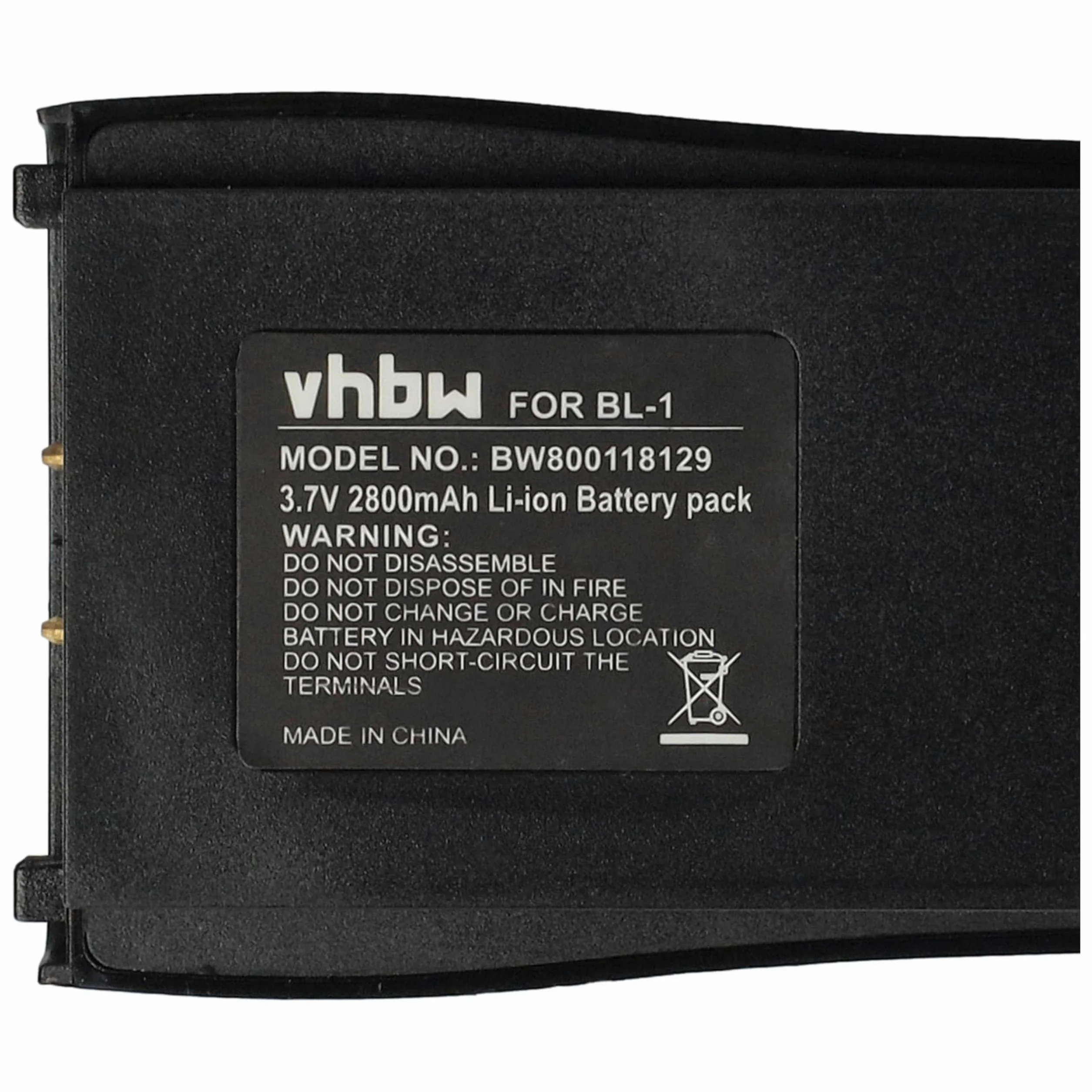 vhbw 5 x akumulator kompatybilny z Baofeng H777, BF-666S, BF-777S, BF-888S, krótkofalówka (2800 mAh, 3,7 V, litowo-jonowa)
