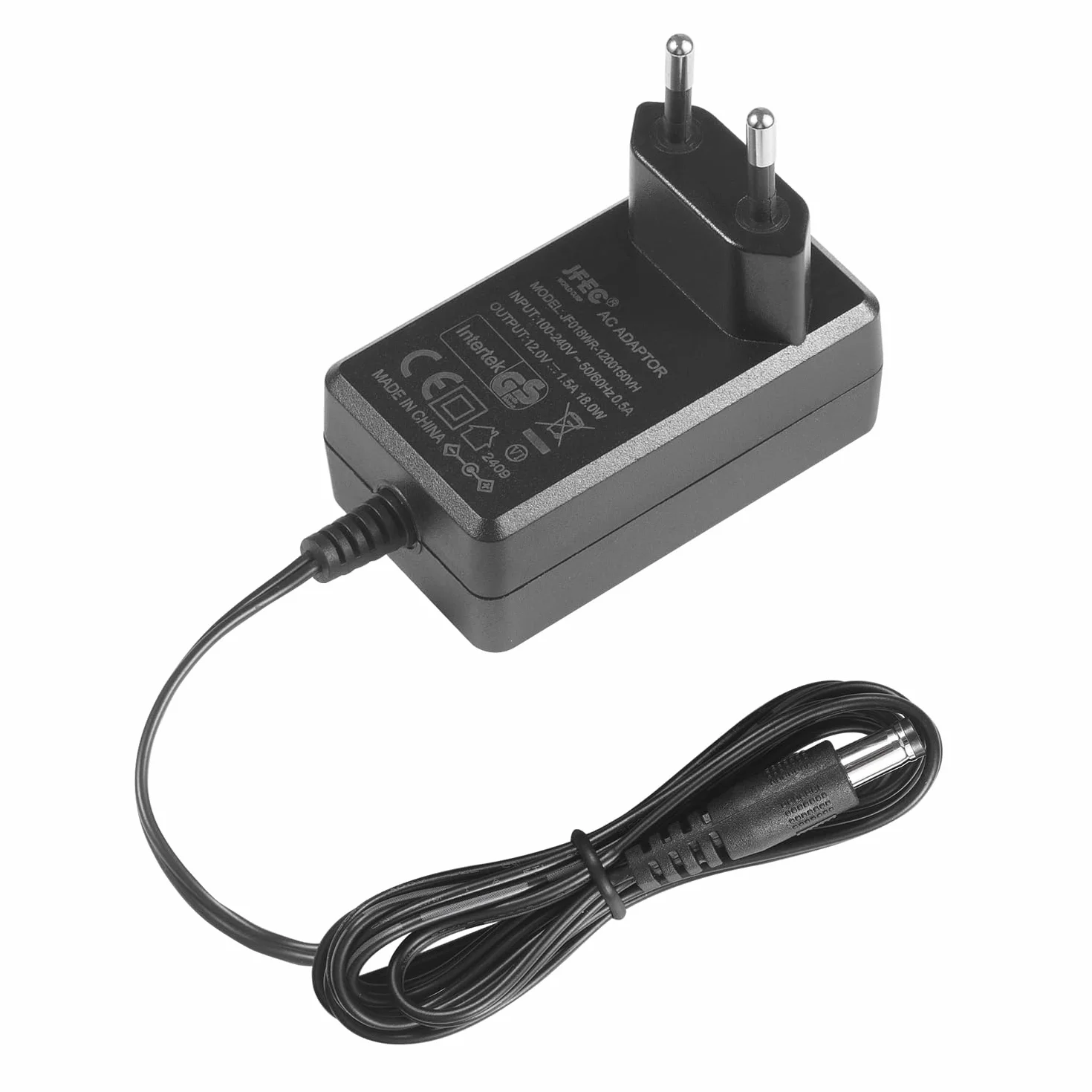 AC do DC 12 V 1,5 A zasilacz sieciowy, wtyczka 5,5 mm x 2,1 mm do kamery CCTV LED łańcuch świetlny