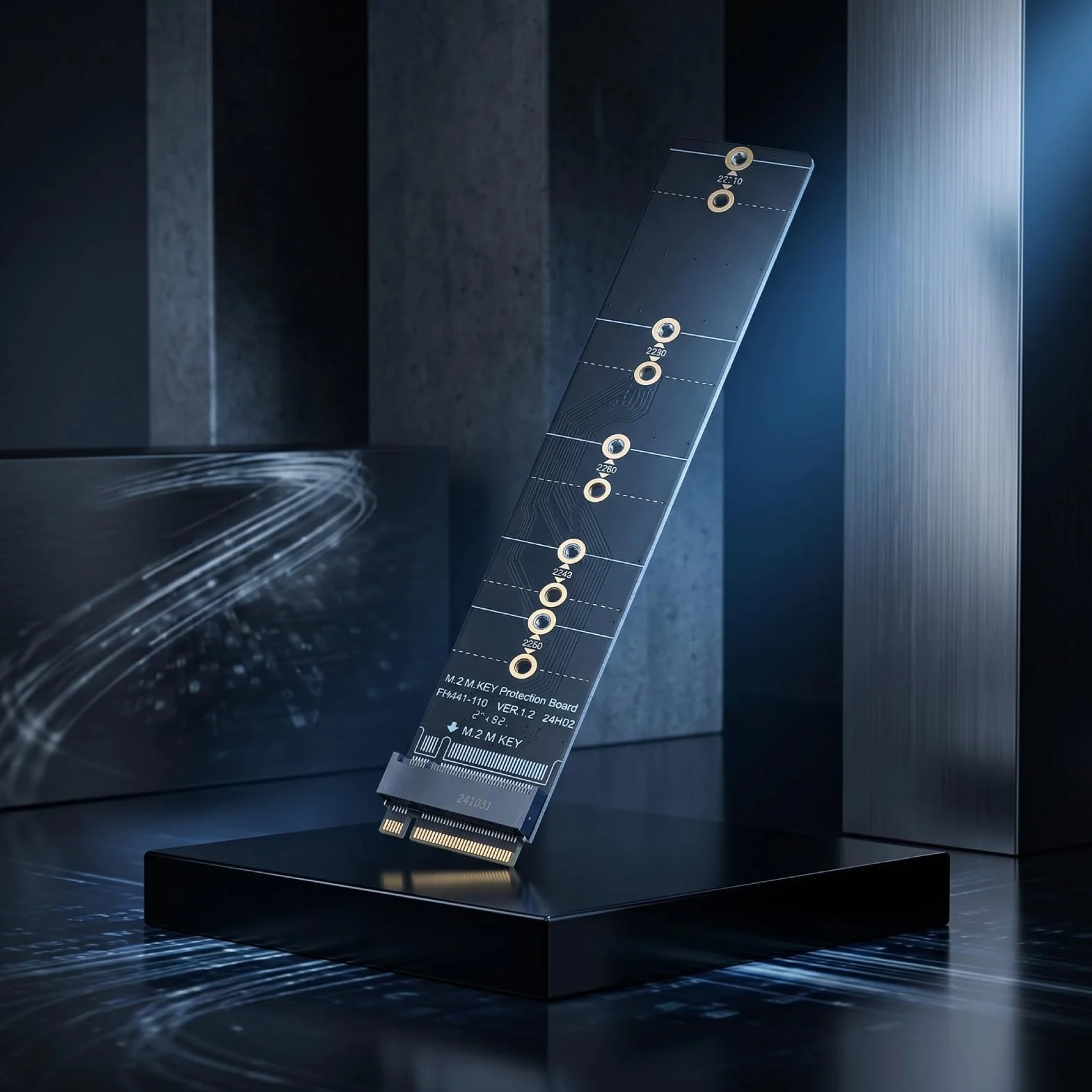 XUMIUZIY Karta Adaptera PH441 M2 NVME PCIe, Karta rozszerzeń SSD na PCIe z ochroną testową Gold Finger, Kompatybilna z Dyskiem SSD 2230 2242 2260 2280 22110 dla Systemu Operacyjnego