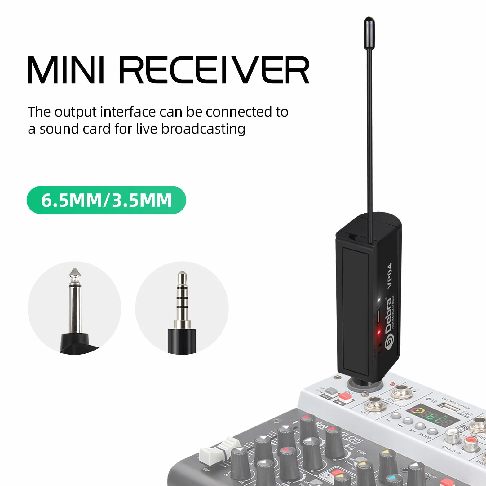 VHF mikrofon bezprzewodowy, dynamiczny mikrofon z odbiornikiem do karaoke, system PA - wzmacniacz miksera, na wesele, DJ, imprezę, do kościoła, sali lekcyjnej