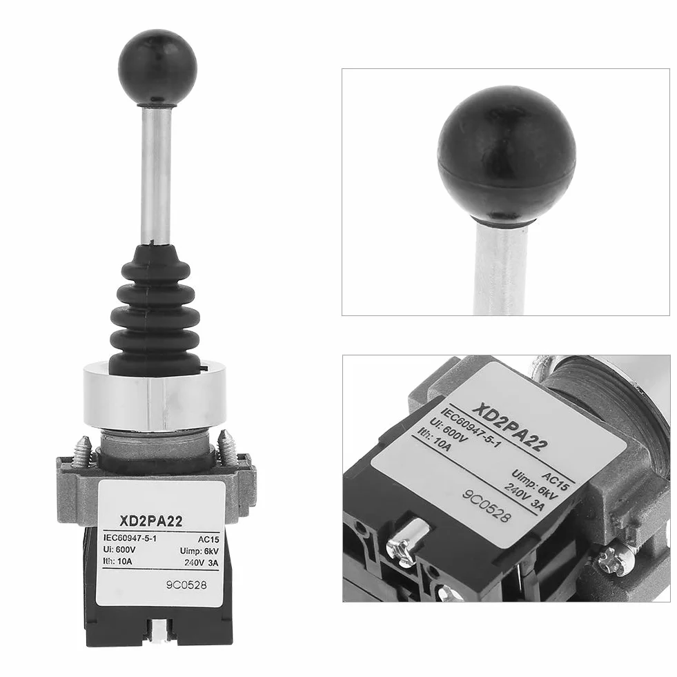 Przełącznik joystick, 1 sztuka, Xd2pa2cr 2no 2-pozycyjne resetowanie sprężyny Momentan Joy Stick Joystick, zamiennik przełącznika przemysłowego