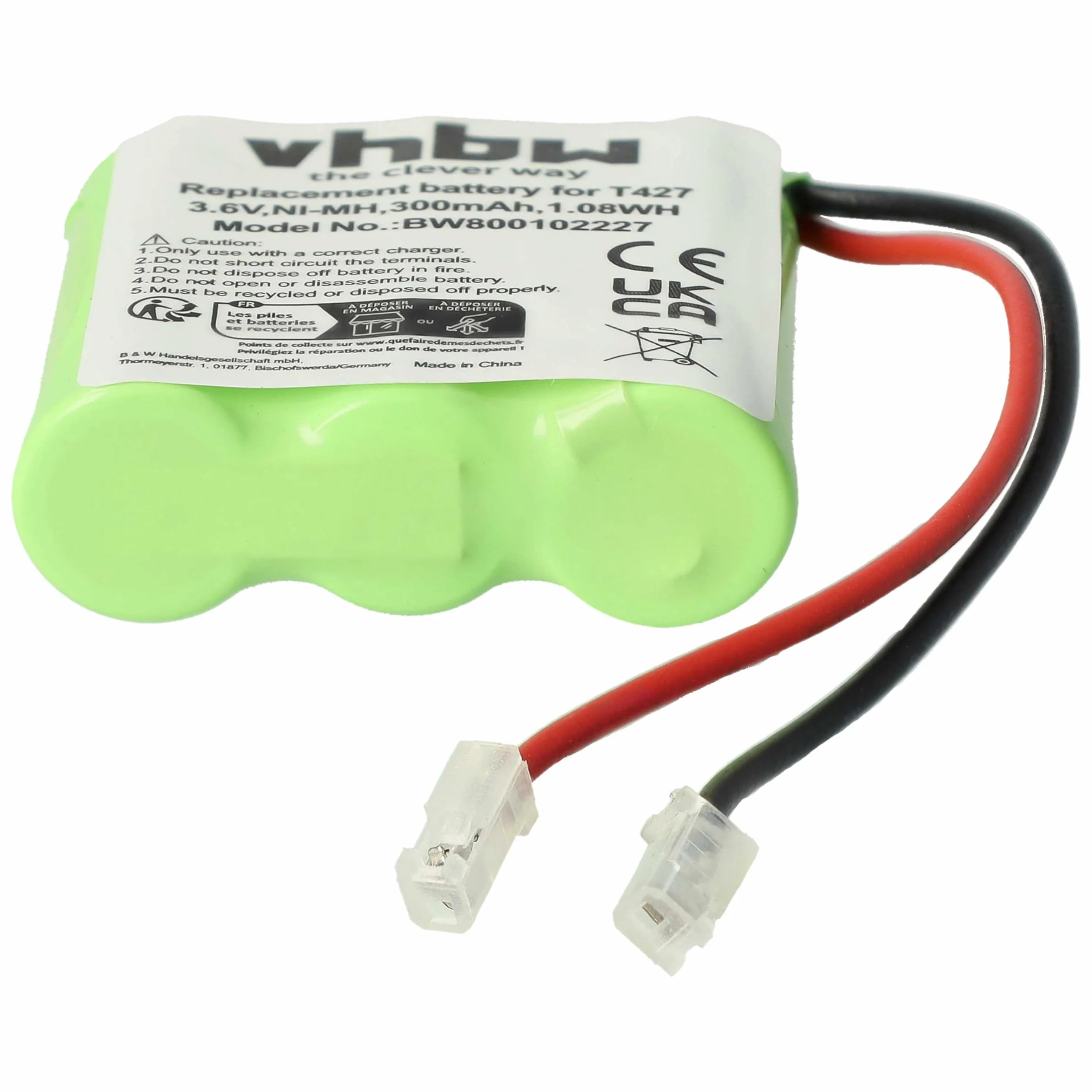 Bateria NI-MH 600 mAh 3,6 V nadaje się do BINATONE, COMMODORE, PANASONIC itp. zastępuje T427, 30AAAM3BMX