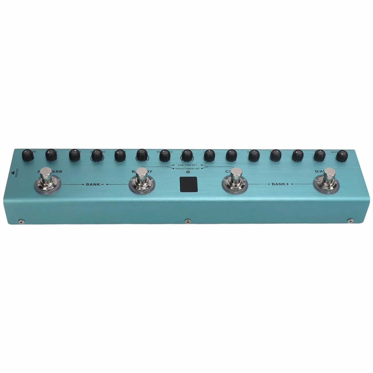 POENVFPO Digital Guitar Multi Effect Pedal z 36 Edytownymi Ustawieniami, Wzmacniacz Opóźnienia Pogłosu, Nagrywanie Smartfonów, Monitorowanie Słuchawek