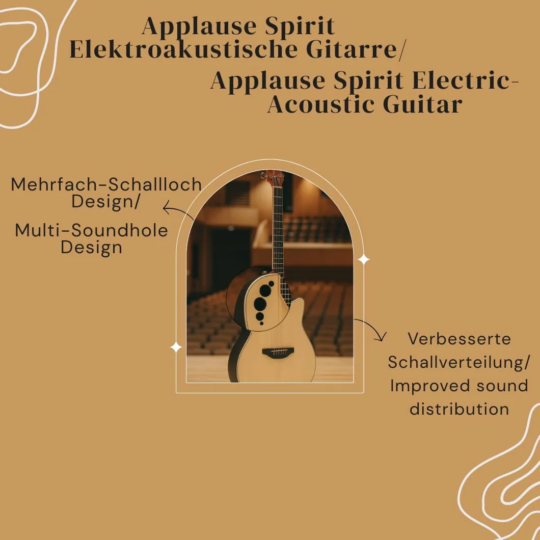 Applause gitara elektroakustyczna Spirit - selekcjonowany świerkowy top - korpus Lyrachord o średniej głębokości - cutaway - przedwzmacniacz AP2T + tuner - naturalny - AAE-044-4S