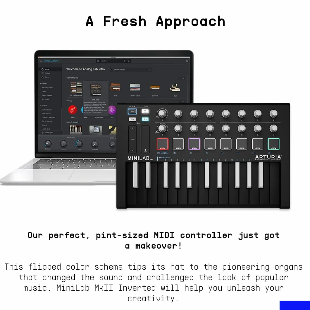 Arturia MiniLab MkII Inverted - 25-przyciskowa klawiatura sterująca. Promocja darmowego oprogramowania przez ograniczony czas.