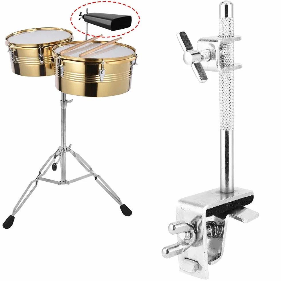 Eujgoov Cowbell Holder, Zdejmowany Standardowy Bęben Cowbell Mount Holder Jazz Drum Kit Hoop Mounted Cowbell Clamp