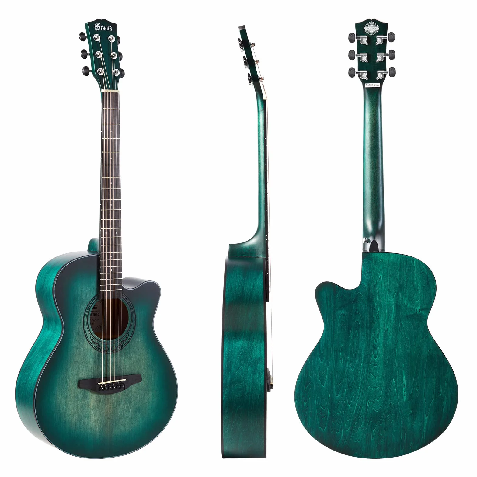 102 cm gitara akustyczna premium z litego świerku, wycięta gitara Acustica, zestaw z torbą na koncert, stojakiem na gitarę, tunerem, paskiem, kapo, strunami, ściereczką do czyszczenia i