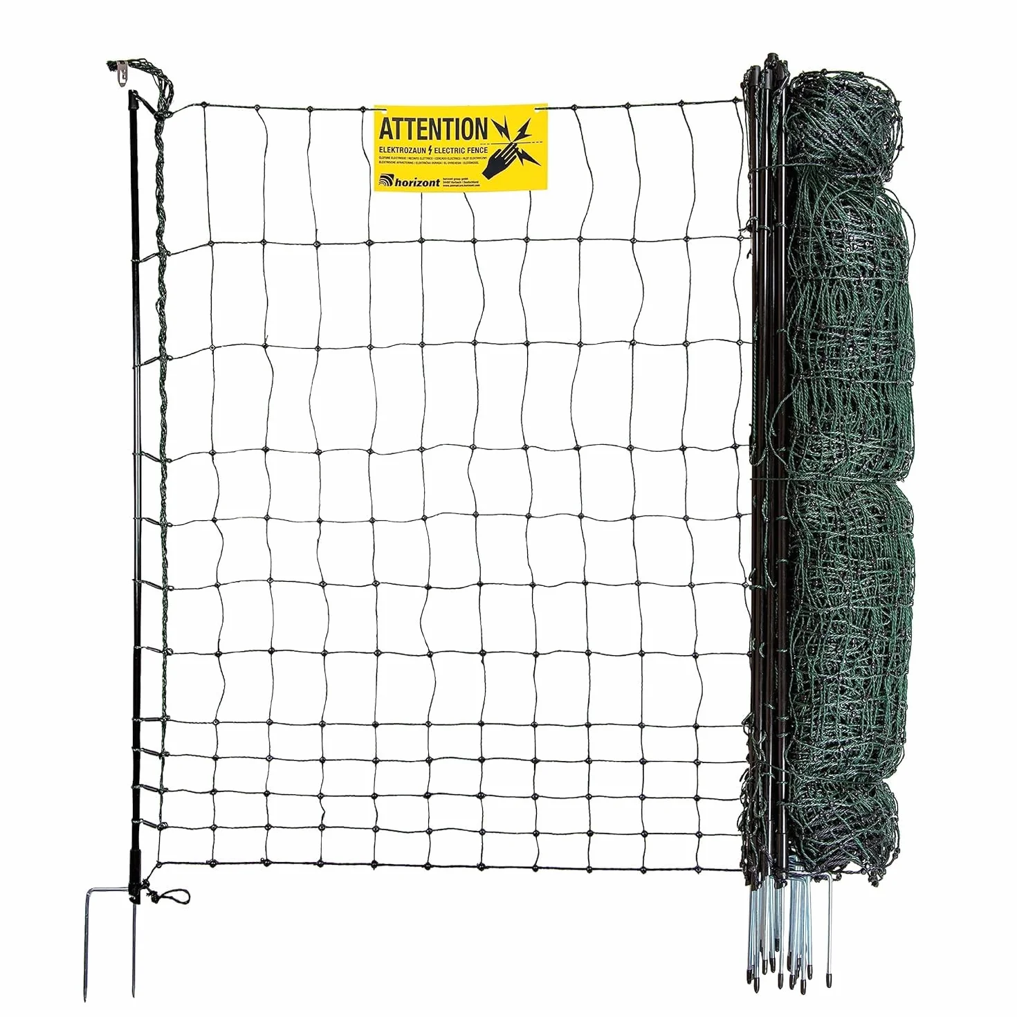 horizont strongLine 25 m długości, 120 cm wysokości - 9 kołków z włókna szklanego - elektryczne, ogrodzenie dla psów kempingowe
