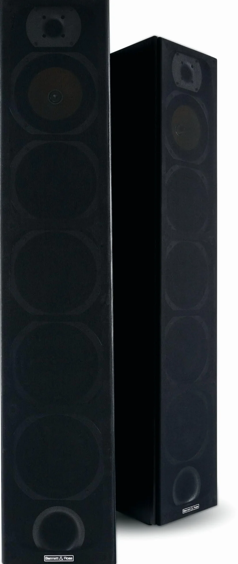 Bennett & Ross Exosphere 3-drożne głośniki podłogowe HiFi para (200 W RMS, 6,5" subwoofer, 6,5" głośnik basowy, 3x 6,5" średniotonowy, głośnik wysokotonowy 1", konstrukcja bass reflex, wygląd słojów