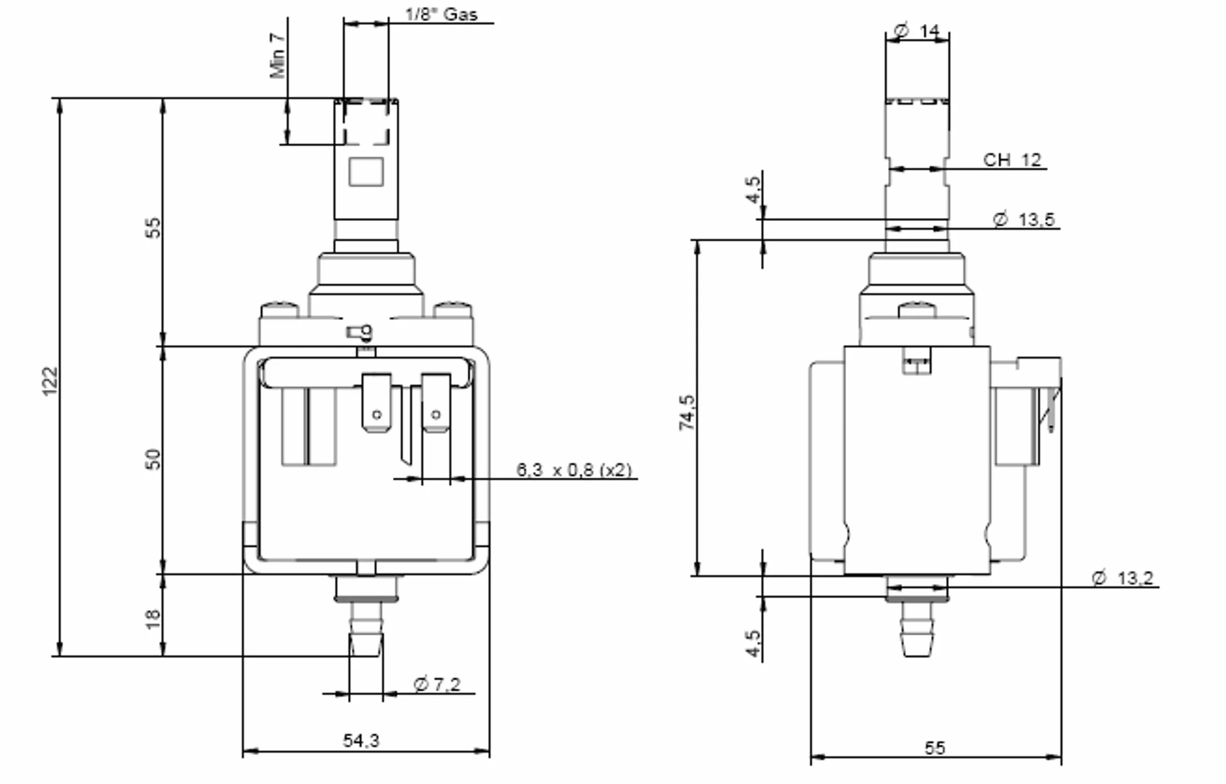 ULKA EX5GW pompa 230V - 48W - 15 bar 2/1 stop-off przepływ 650 cm3/min