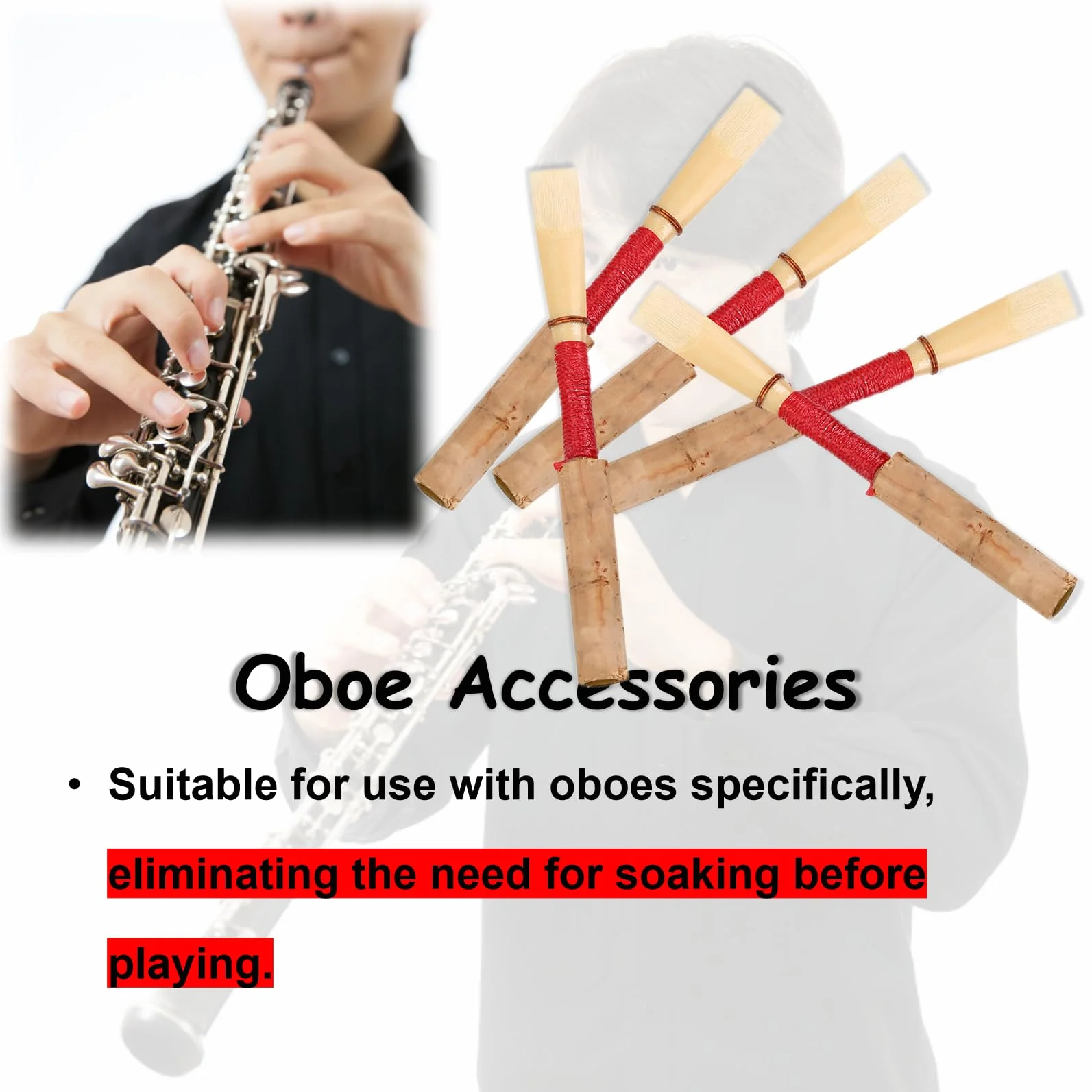 5 sztuk stroików do oboju oboe reed mi?kkie, ?redniej wytrzyma?o?ci, r?cznie robione, trwa?e i mocne akcesoria cz??ci zamienne do instrumentów d?tych oboe reeds Muziekinstrumenten