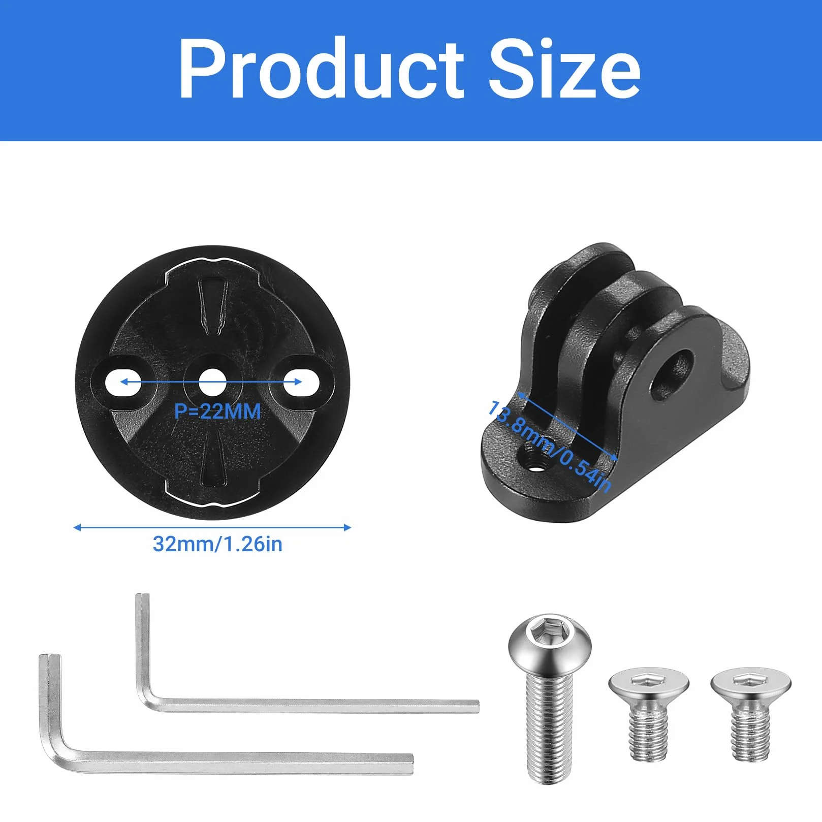 1 Komplet Uniwersalny Uchwyt Rowerowy do i Garmin, Adapter do Kamery Sportowej i Komputera Rowerowego, Kompatybilny z Garmin Edge (Rozstaw Otworów 22-24mm)