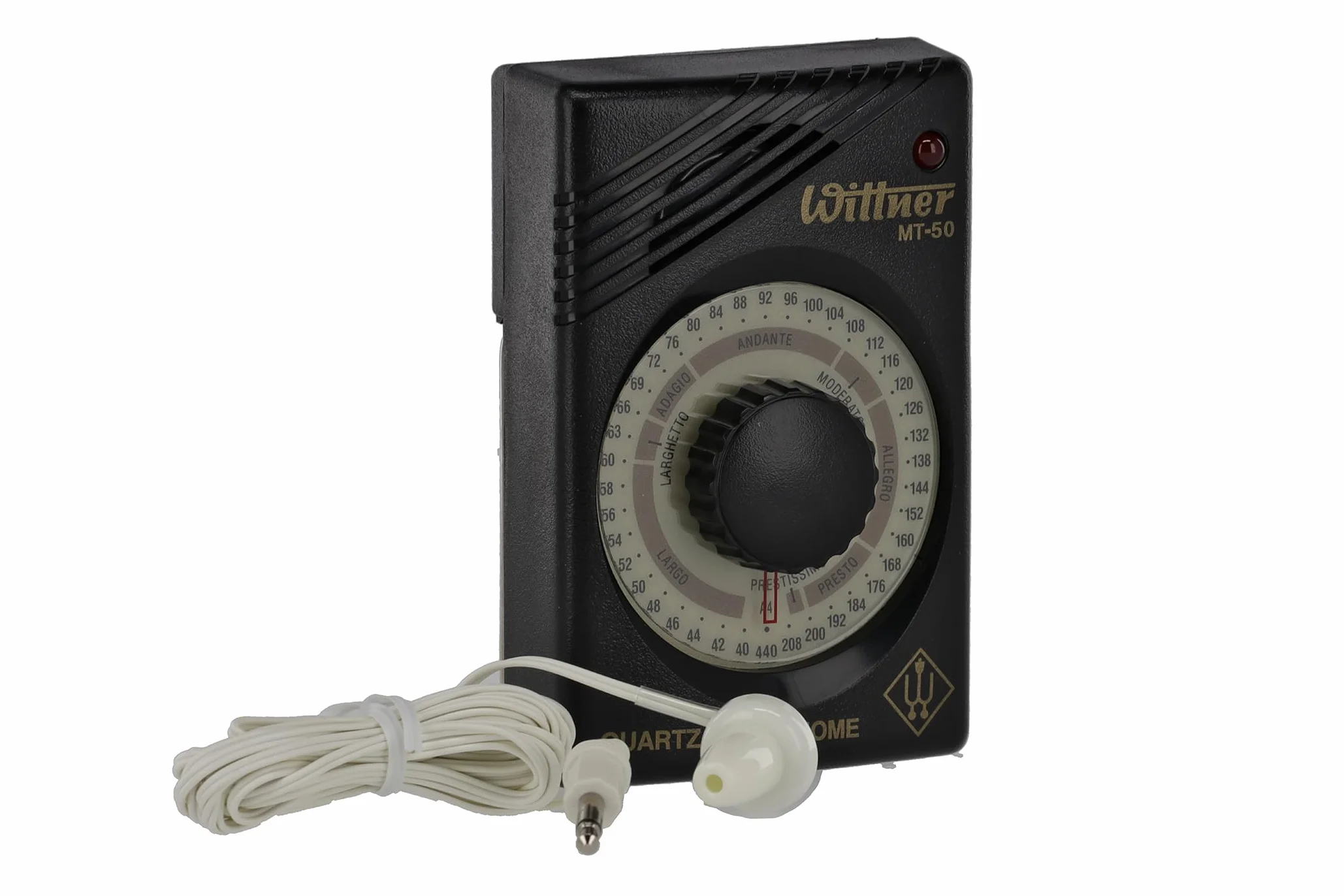 Wittner Metronom kwarcowy MT-50-40-208 uderzeń/minutę 39 pozycji tempa wyświetlacz LED głośnik 440 Hz słuchawki