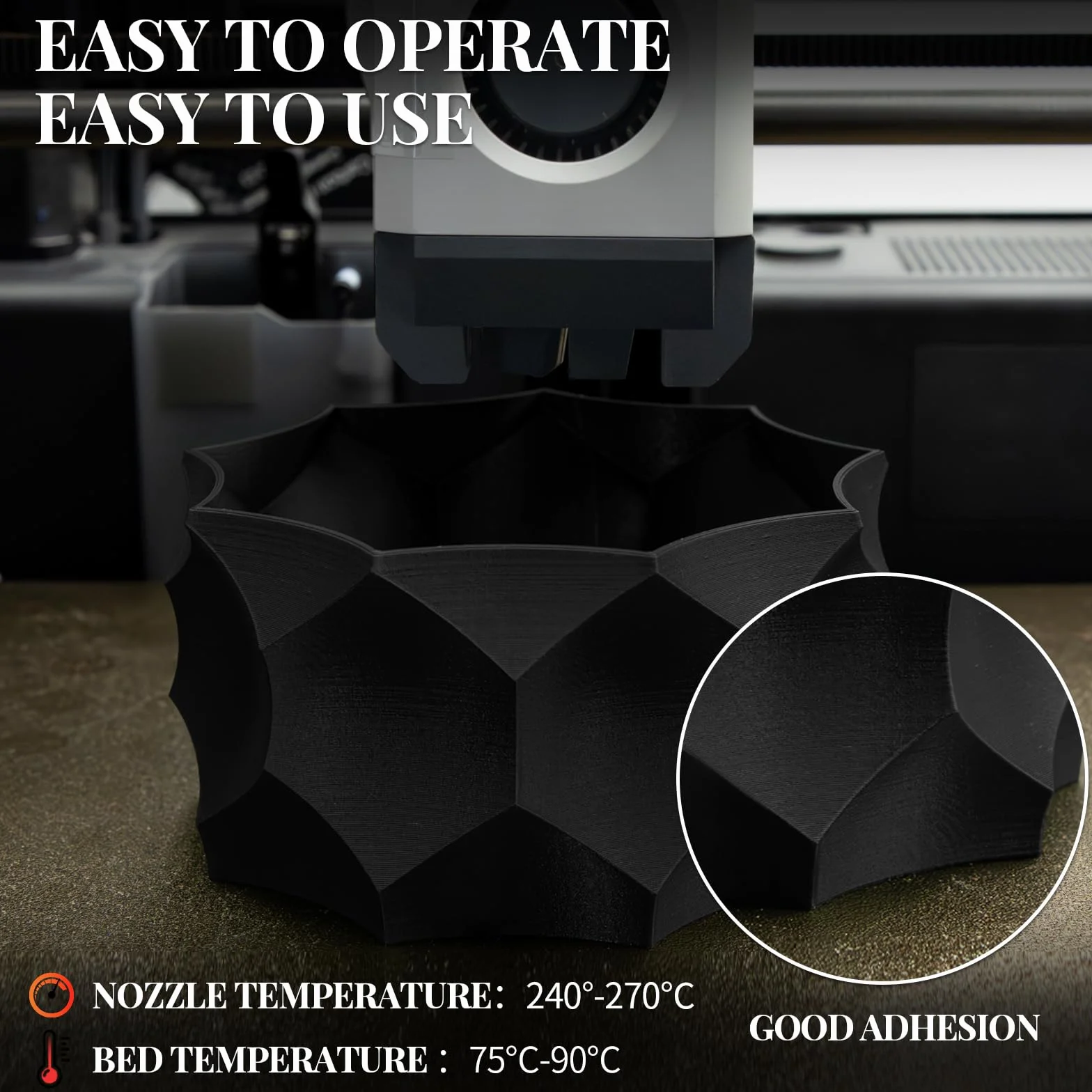 Carbon Fiber PETG Filament 1.75mm, TINMORRY PETG-CF 3D Printer Filament, Compatible with Bambu FDM 3D Printer, 1 KG 1 Spool, Black