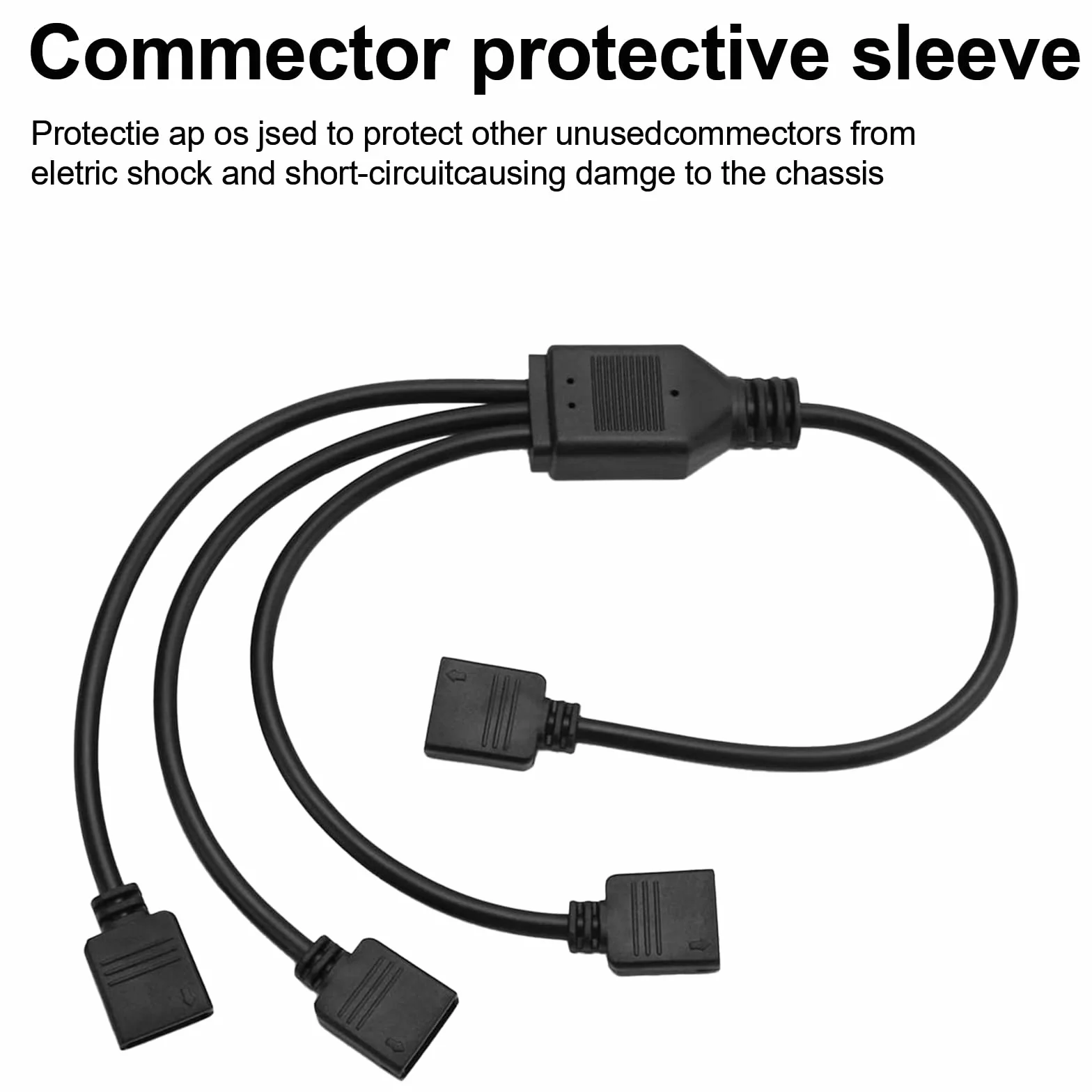 2 sztuki ARGB, kabel rozdzielający, 5 V, 3-biegowy, kabel przedłużający, adresowalny, 1 gniazdo na 3 wtyczki do chłodnicy CPU i