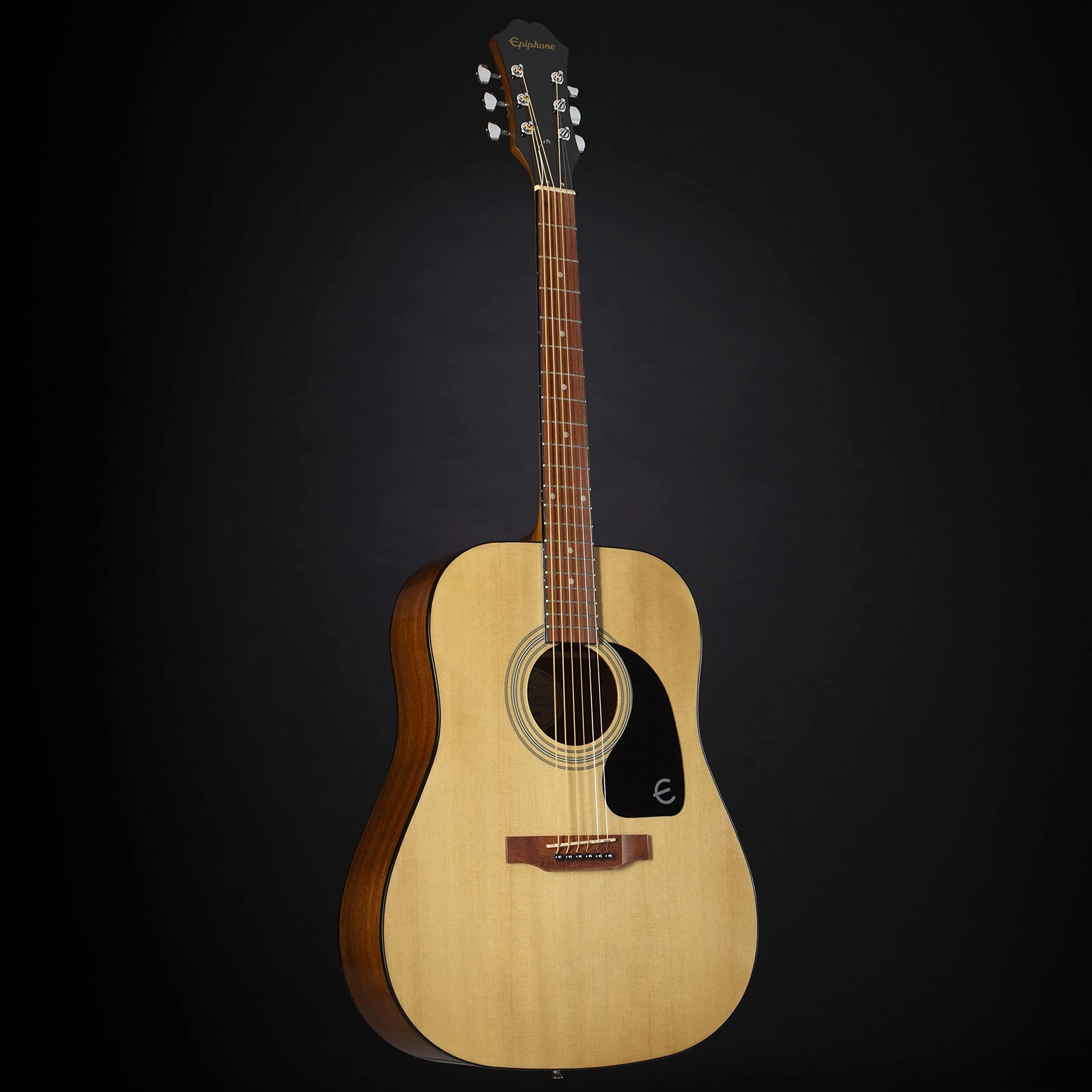 Epiphone DR-100 Dreadnaught gitara akustyczna, naturalne wykończenie, korpus mahoniowy, wybierz świerk, podstrunnica palisandrowa, skala 25,5