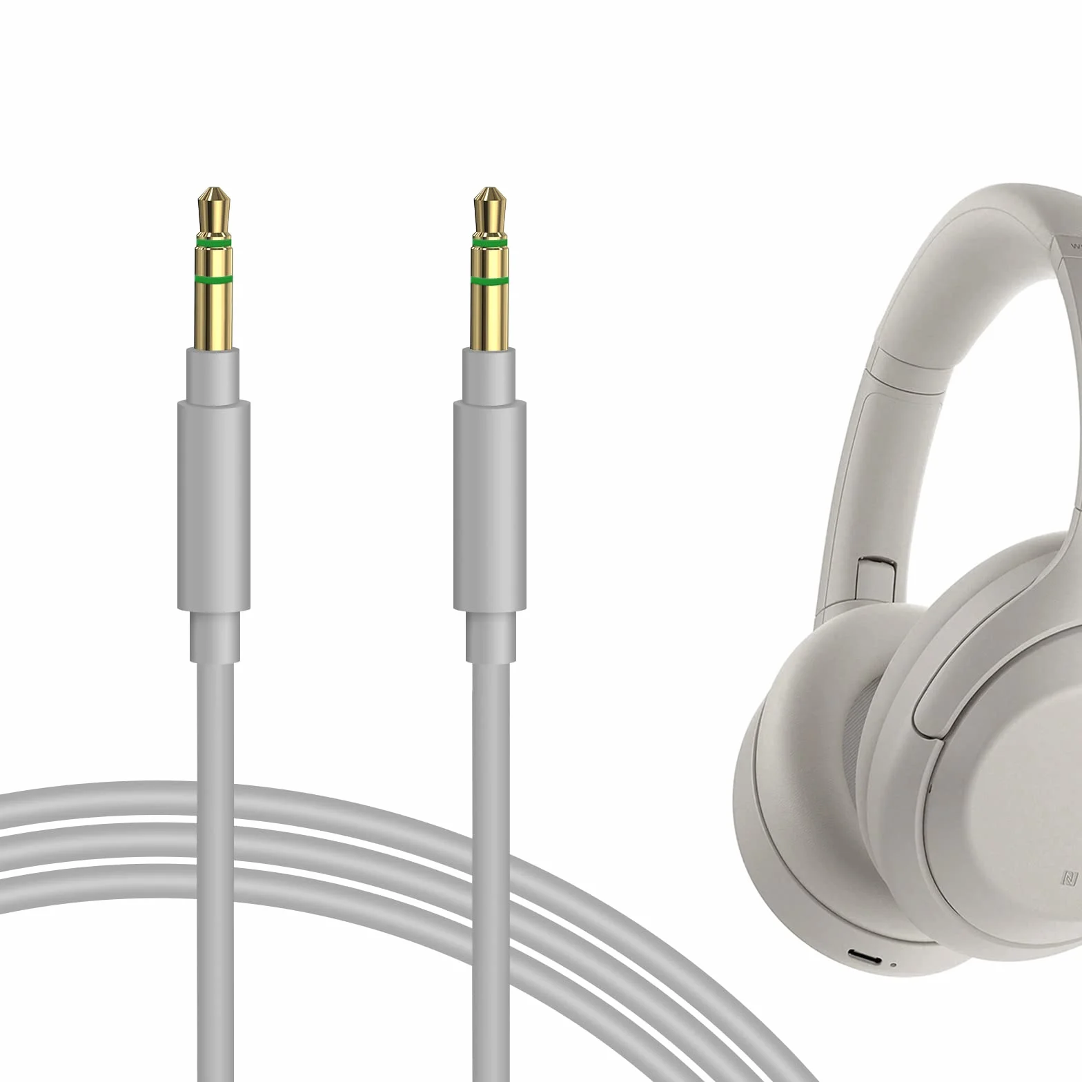 Geekria QuickFit Kompatybilny z kablem audio z Sony WH-1000XM5 WH-CH700N WH-CH710N WH-1000XM4 WH-1000XM3 WH-1000XM2 WH-XB910N XB900N XB950BT Auriculares, 3,5 mm kabel Estéreo de Repuesto (1,2 m)