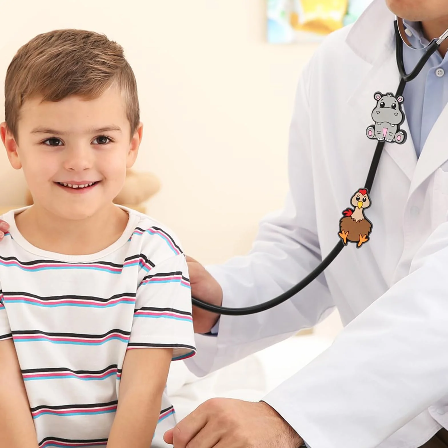 Zoo Animals, stetoskop, zawieszka dla pielęgniarek, 20 sztuk, urocze, medyczne, zwierzęta, plastikowe akcesoria dekoracyjne, prezent dla pediatrów i weterynarzy