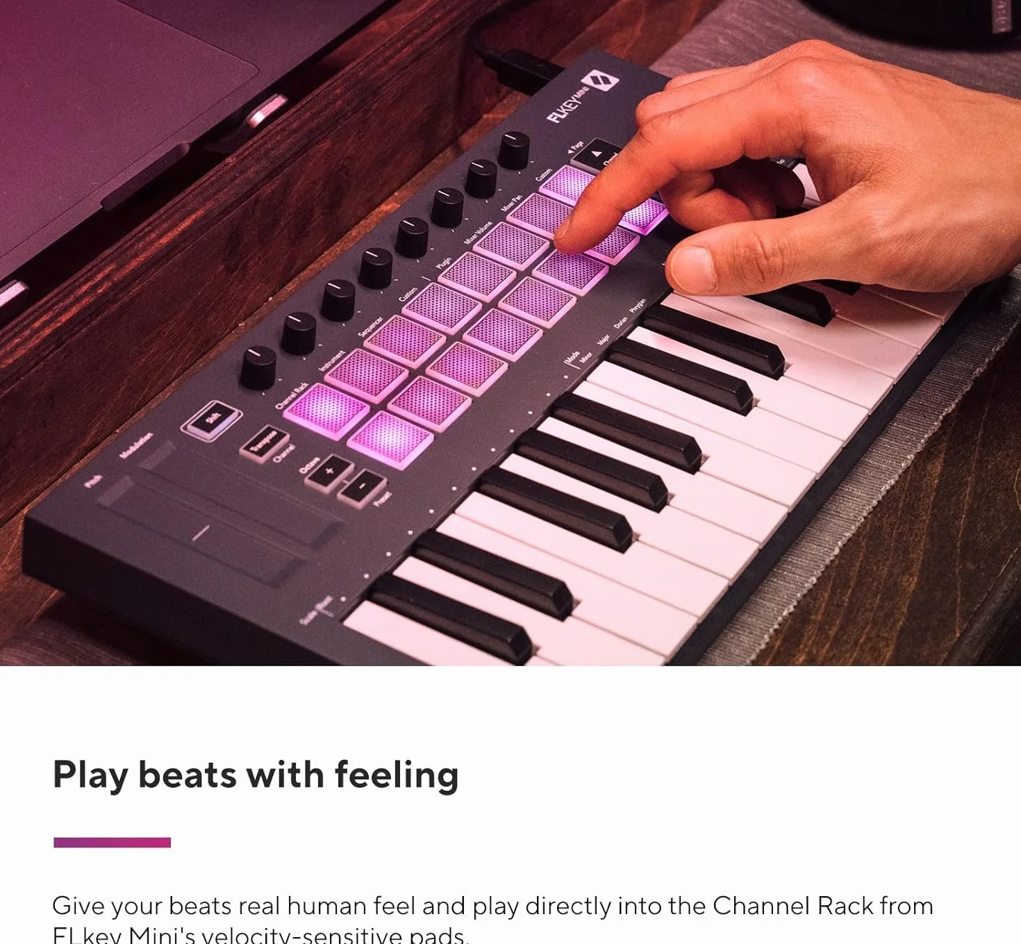 Novation FLkey Mini Kontroler klawiatury MIDI 25-klawiszowy USB z integracją FL Studio