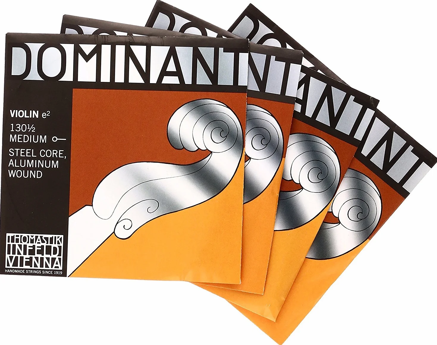 Thomastik-Infeld Dominant komplet strun skrzypcowych 1/2 – syntetyczny rdzeń, średnie napięcie