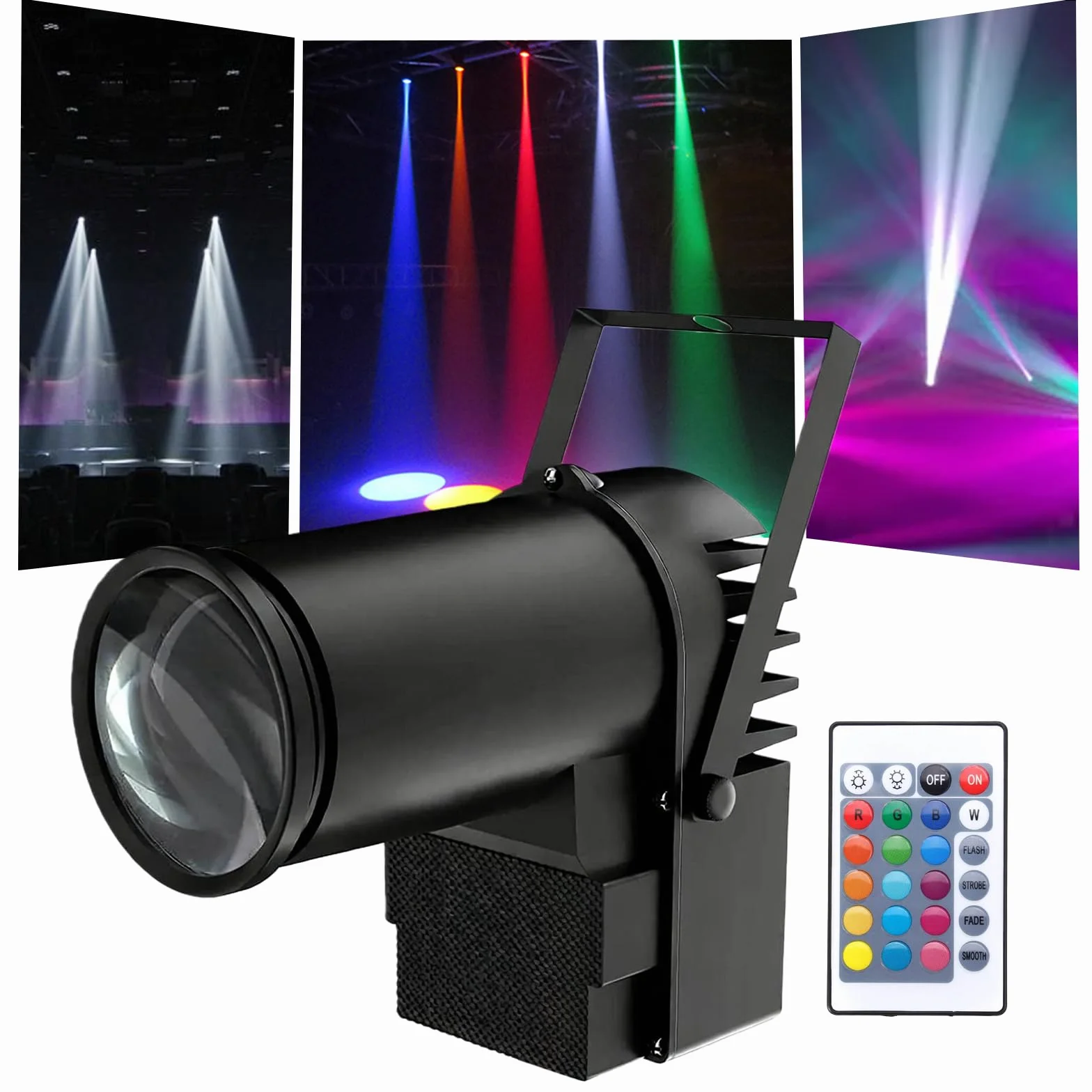 Reflektor punktowy LED, 15 W, reflektor punktowy 3 w 1, do kuli lustrzanej, stopień ochrony IP25, oświetlenie sceniczne, kula dyskotekowa, reflektor dyskotekowy, do baru, klubu, na imprezę, pilot
