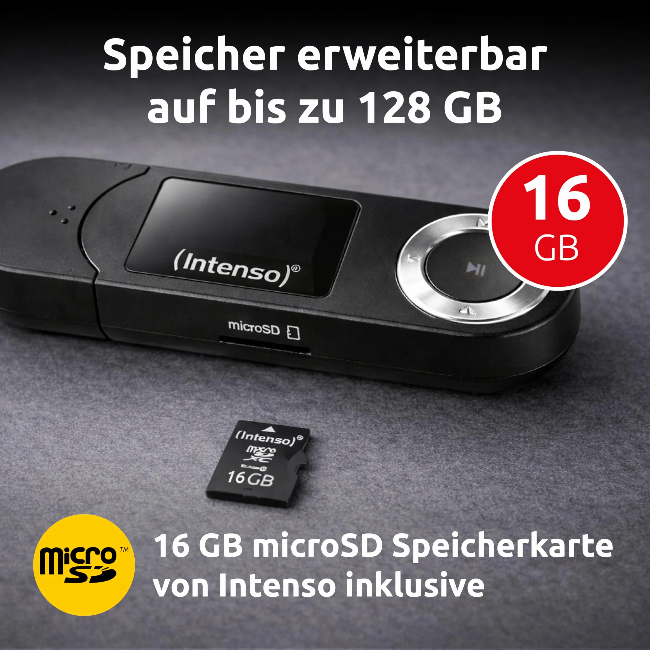 Intenso Odtwarzacz MP3 Music Walker 16 GB, czarny