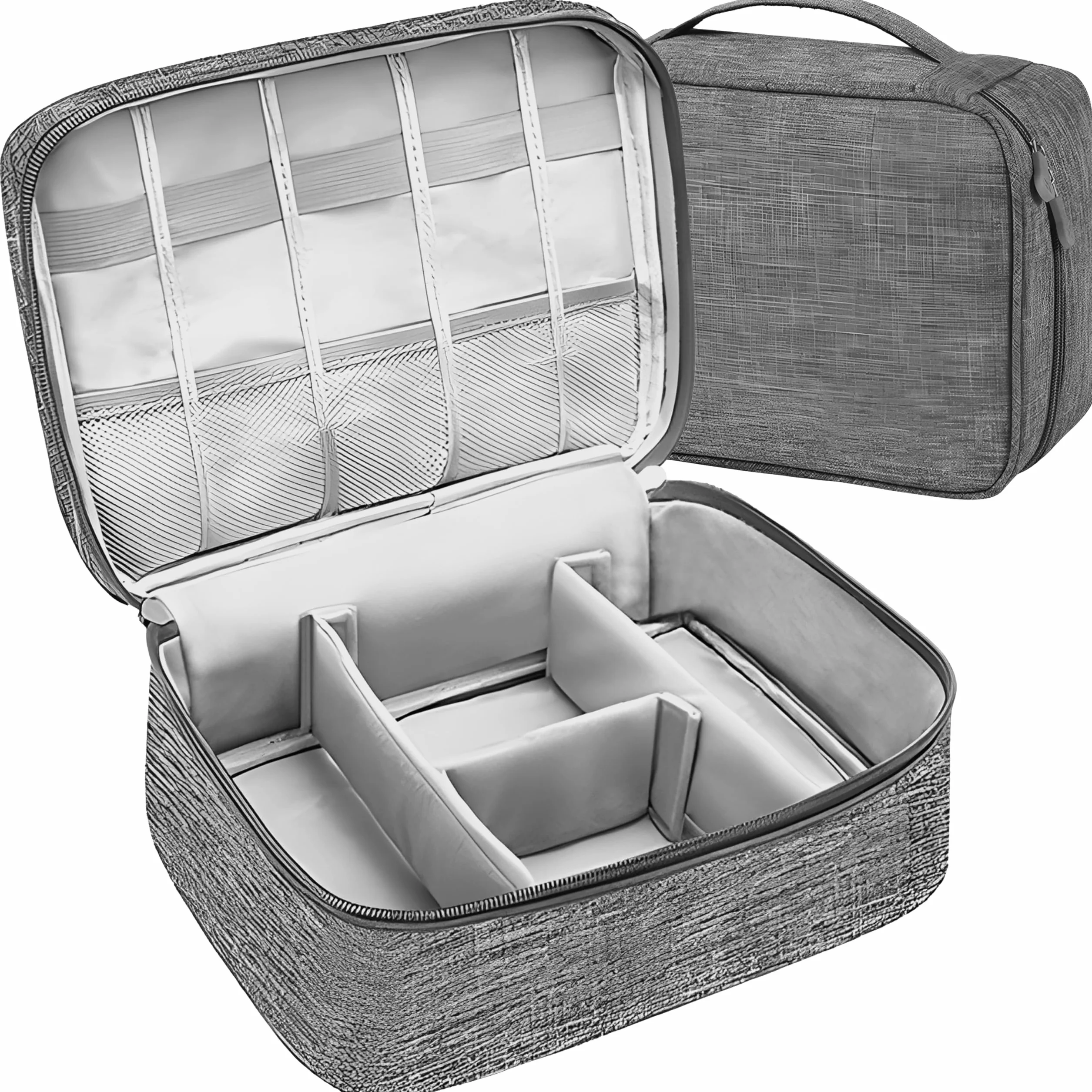 Retoo Organizer na przewody, torba na kable, do ładowania i przybory podróżne, uniwersalne akcesoria podróżne, elektroniczne etui, na telefon komórkowy, kabel, dysk twardy, szary, 40,5 x 26 x 3,2