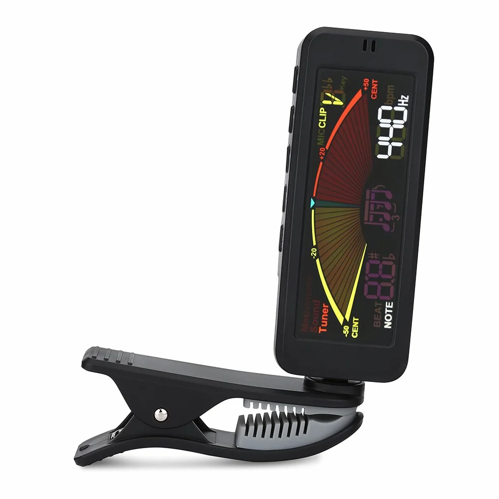 FMT-209 Clip-On cyfrowy tuner LCD do gitary chromatycznej basowej ukulele skrzypce