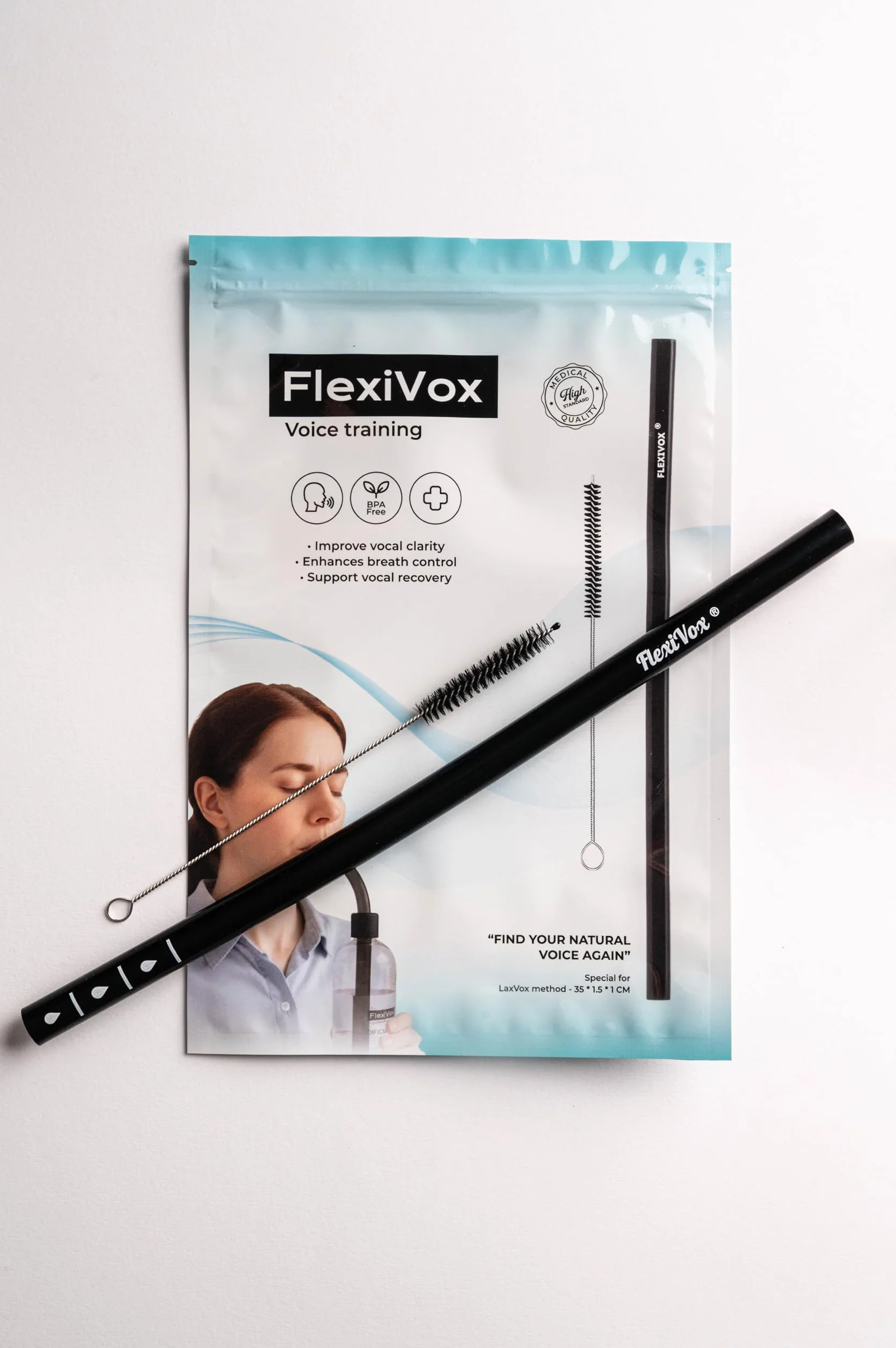 FlexiVox®, zestaw do treningu głosu | FlexiVox® stosowany w logopedii i terapii głosu | Pokryty aspretycznym talkiem + eBook cyfrowy z ćwiczeniami i praktycznymi wskazówkami