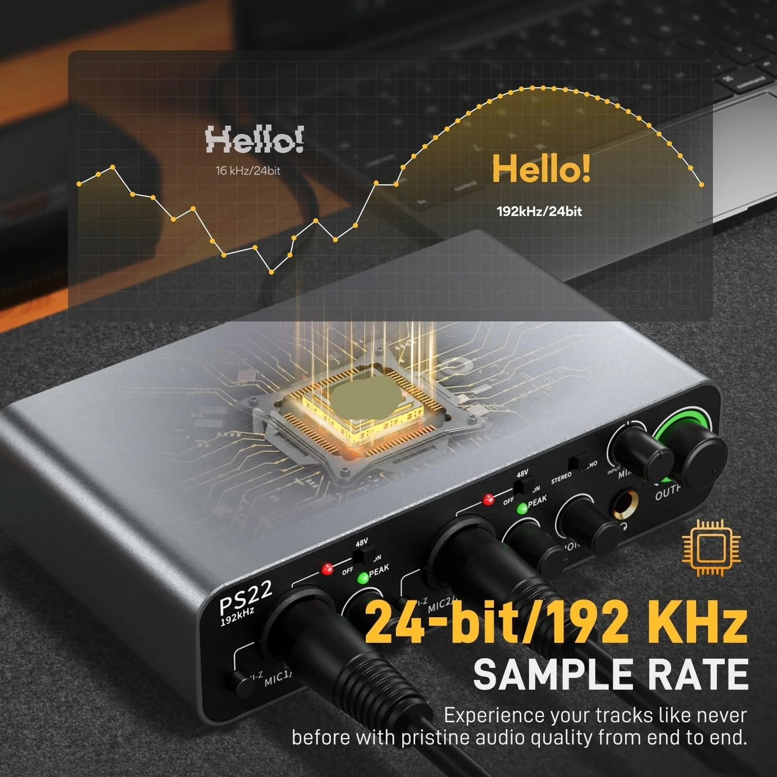 Interfejs audio dla komputera PC, przedwzmacniacz Pro 60 dB, 24 bity 192 kHz, podwójny interfejs USB,Uniwersalna Kompatybilność