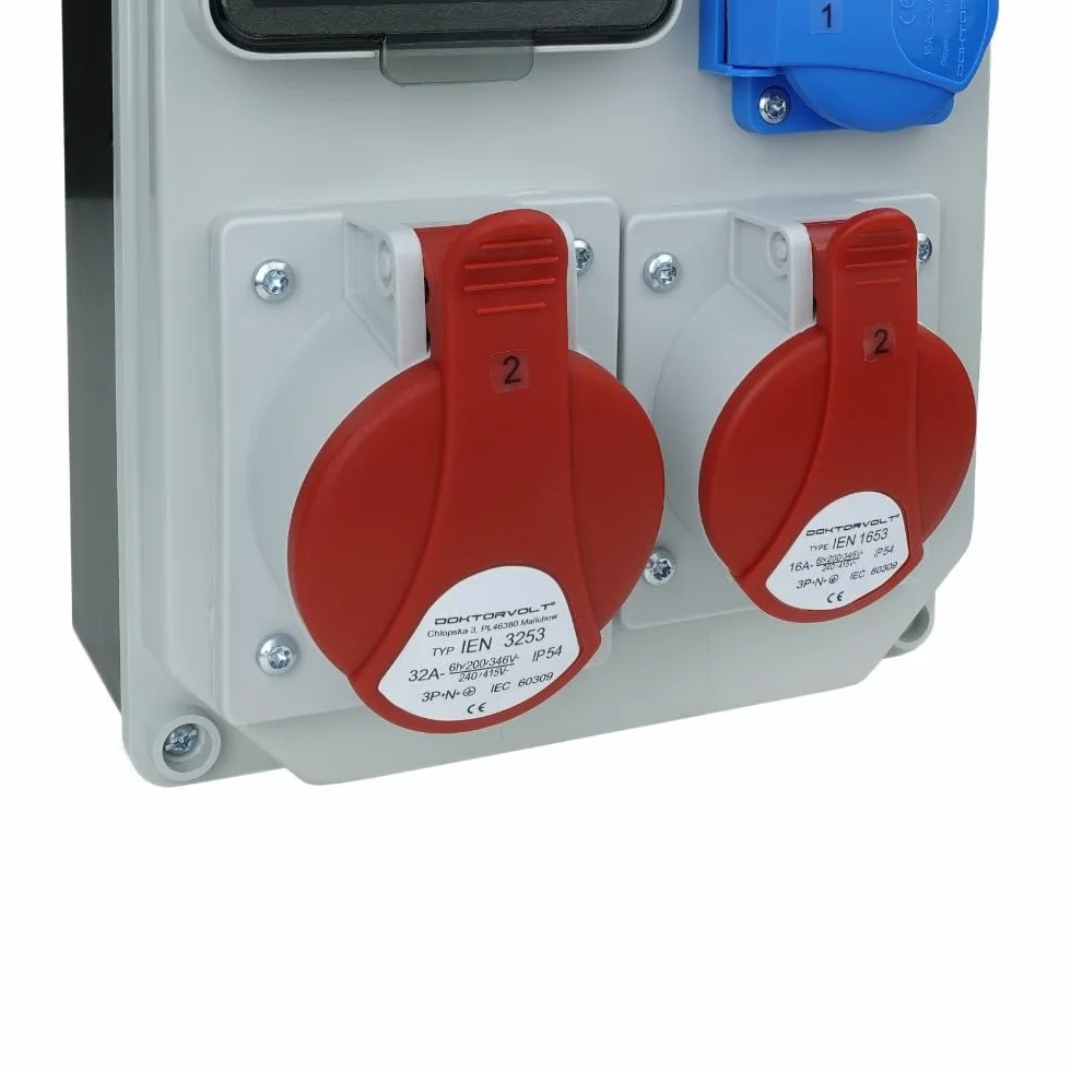 Rozdzielnica budowlana HL-S 32A/5P 16A/5P 2x230V rozdzielnica elektryczna z gniazdami erbetka zabezpieczona