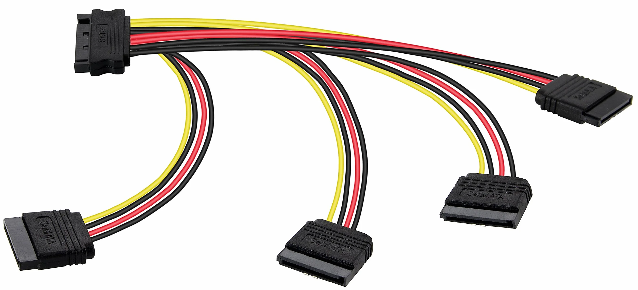 Poppstar adapter kabla zasilającego SATA 20cm (poczwórny) (zasilacz adaptera SATA -1 wtyczka męska na 4 gniazda żeńskie)