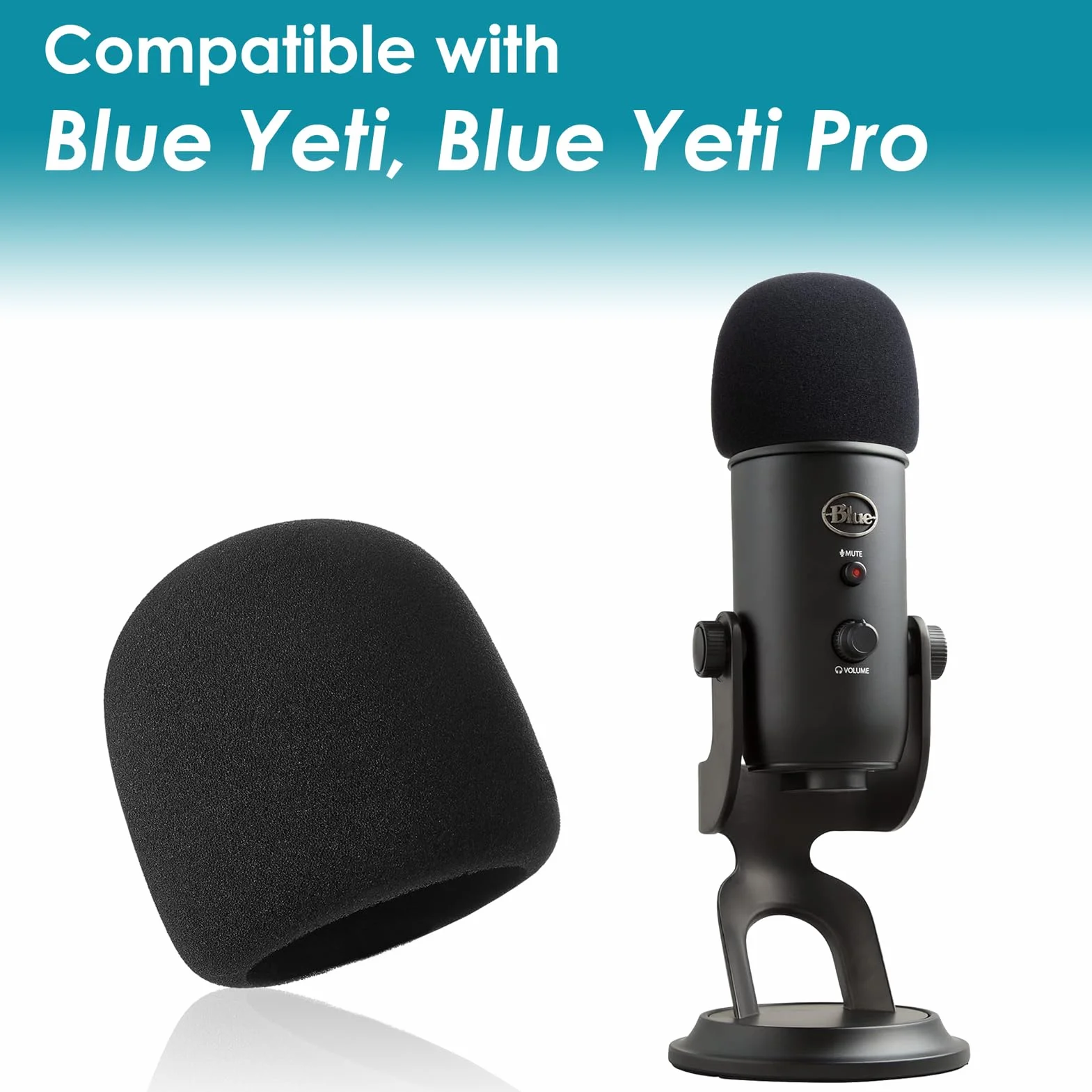 Piankowa osłona przednia mikrofonu z futrzaną osłoną - osłona przeciwwiatrowa mikrofonu Pop Filtr do mikrofonu Blue Yeti, Blue Yeti Pro USB (2 szt.)