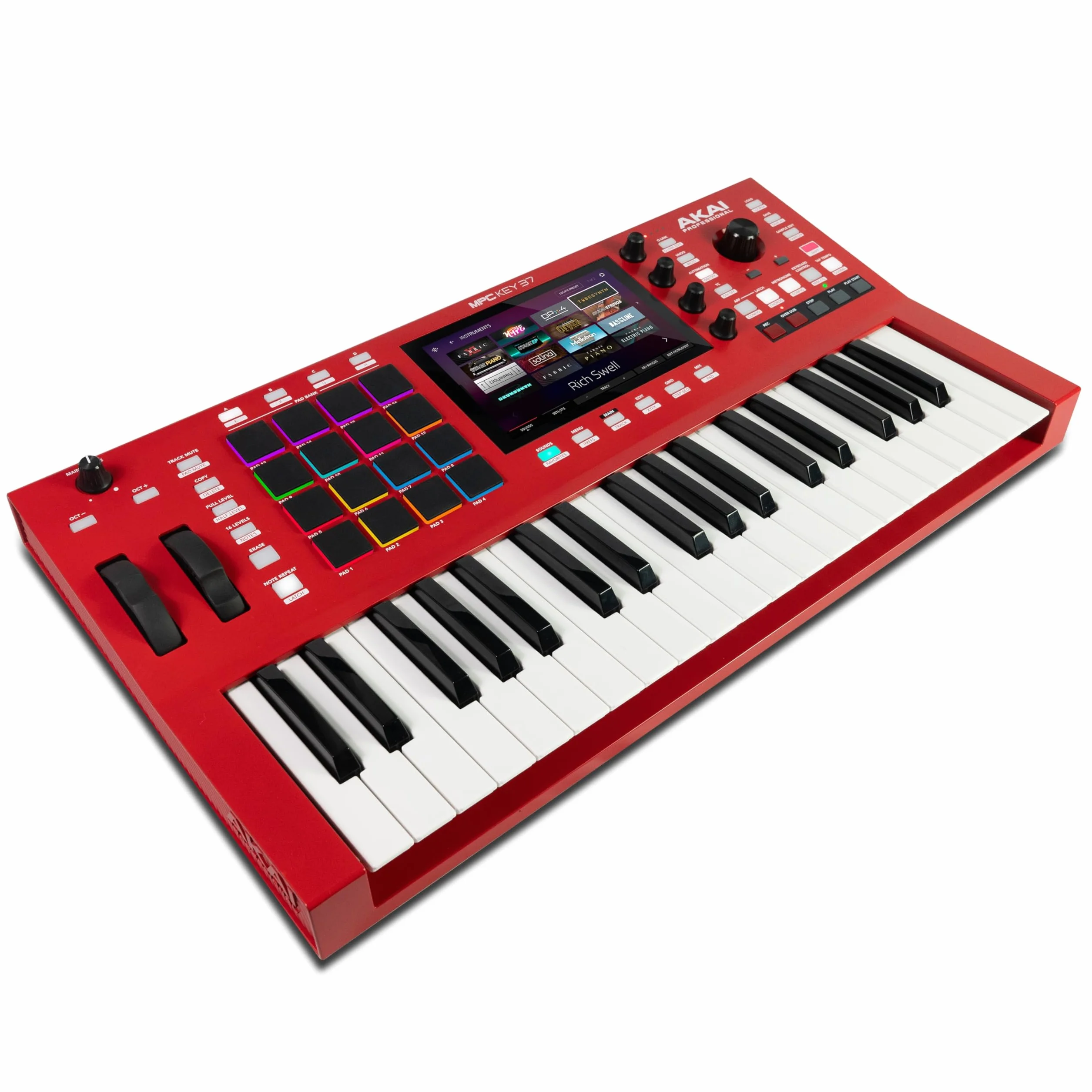 Akai Professional MPC Key 37 Samodzielny syntezator produkcyjny, automat perkusyjny, klawiatura MIDI, z Wi-Fi, Bluetooth, ekranem dotykowym, wtyczkami i integracją Native Instruments