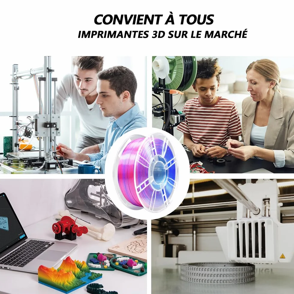 iBOSS Jedwabny PLA+ filament 1,75 mm trójkolorowy, lśniący połysk, do drukarek 3D FDM, dokładność wymiarowa +/- 0,02 mm, szpula 1 kg (2,2 lbs), Jedwabny Czerwony-Niebieski-Zielony