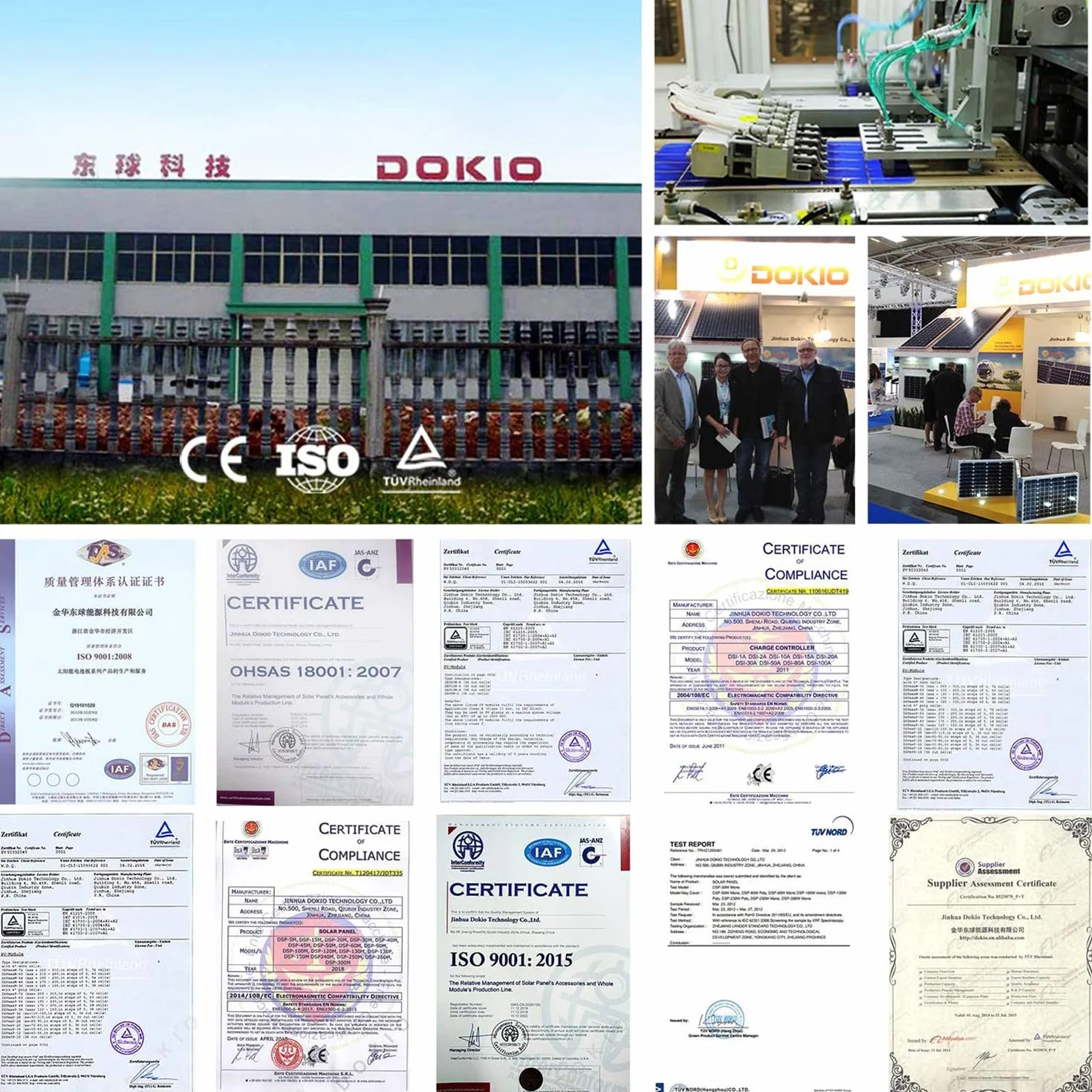 DOKIO Walizka solarna 200 W 18 V na baterie 12 V i stacja zasilająca z regulatorem ładowania (2 porty USB), torba transportowa