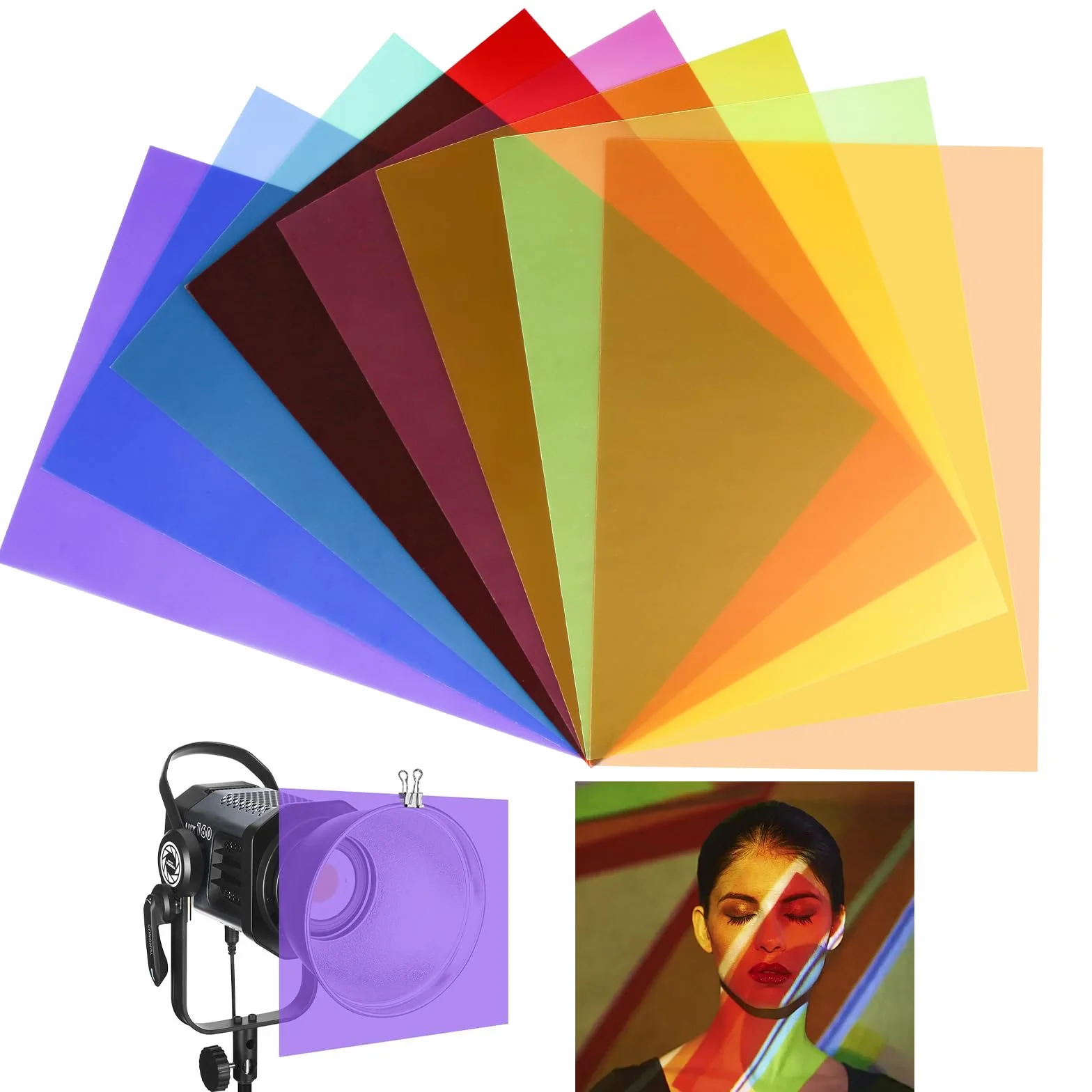 Folia odporna na wysokie temperatury, czerwona, przezroczysta, kolorowa do lamp LED i fotograficznych, reflektorów, studia graficzne