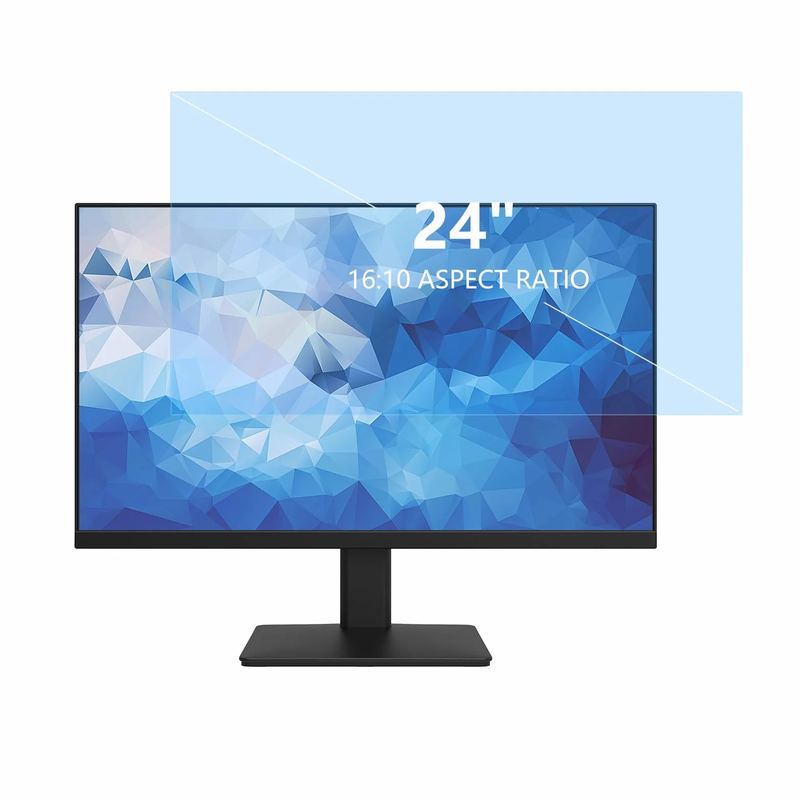 Filtr niebieskiego światła 24", do monitora o proporcjach obrazu 16:10, blokująca niebieskie światło, ochrona wyświetlacza, ochrona ekranu, ochrona oczu, zdejmowana folia ochronna na