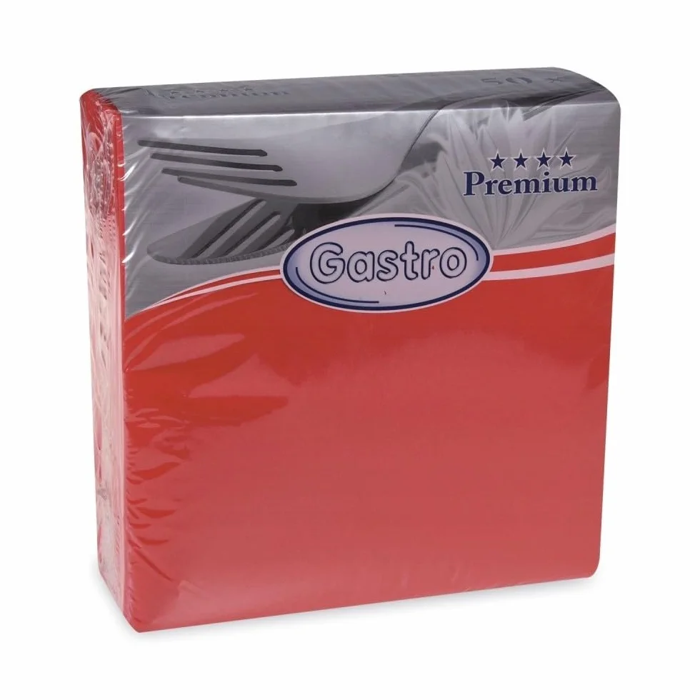 Serwetki Flizelinowe Premium Czerwone 40 X 40cm