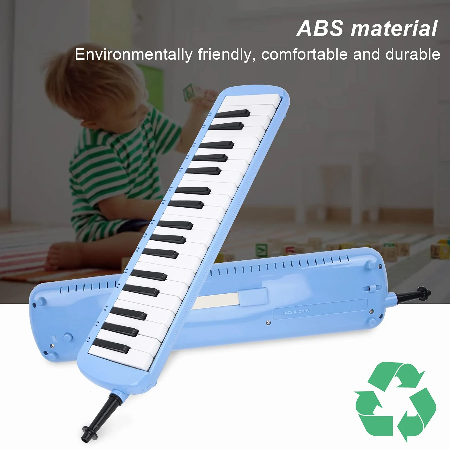 Melodica 37 Klawiszy Klawiatura Melodica Wind Instrument Muzyczny dla Początkujących Profesjonalnych Szkoleń z łatwą Instalacją(niebieski)