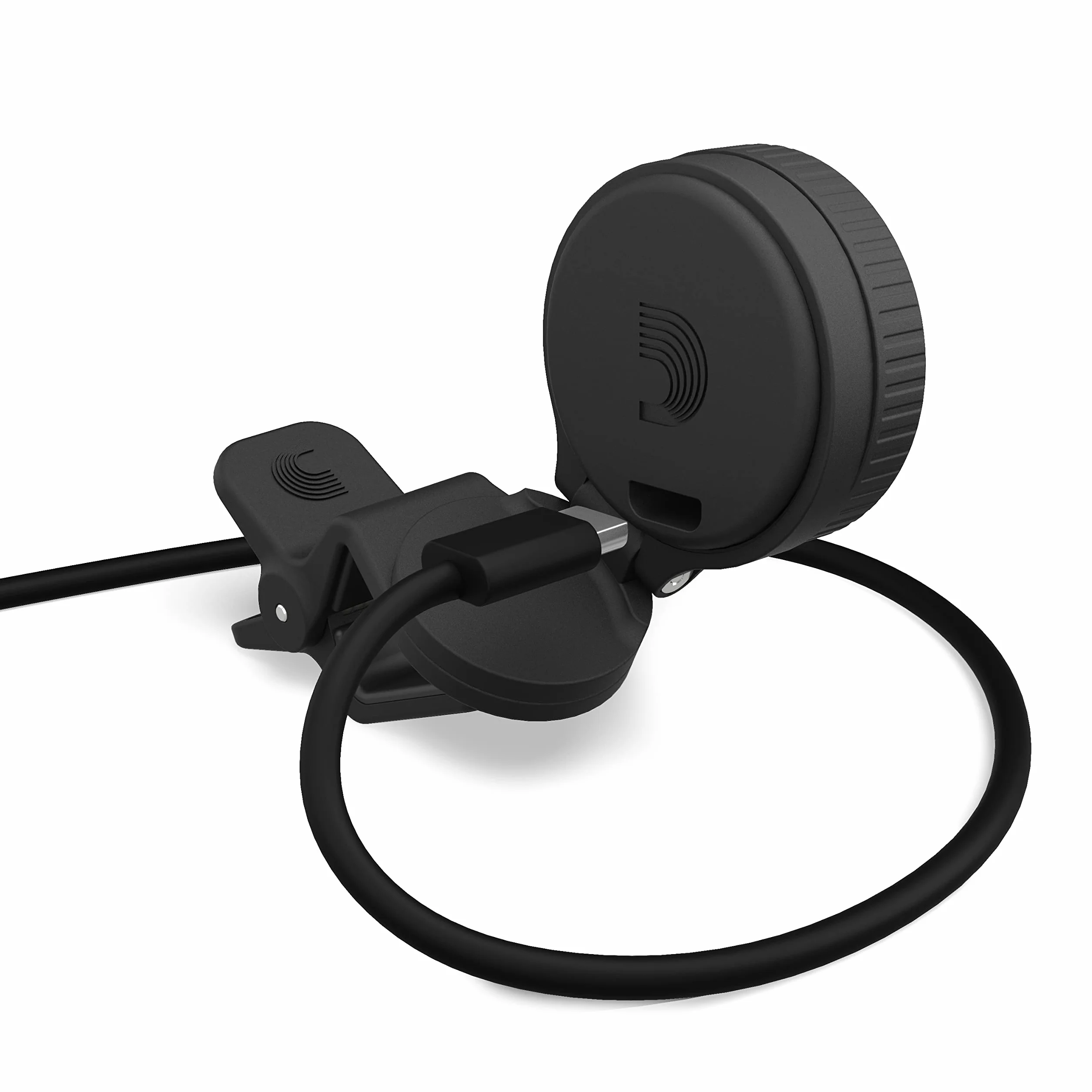 D'Addario Nexxus 360 Tuner do gitary z możliwością ładowania, z klipsem, tuner do gitary akustycznej, 24 godziny strojenia na ładowanie, obracany o 360 stopni