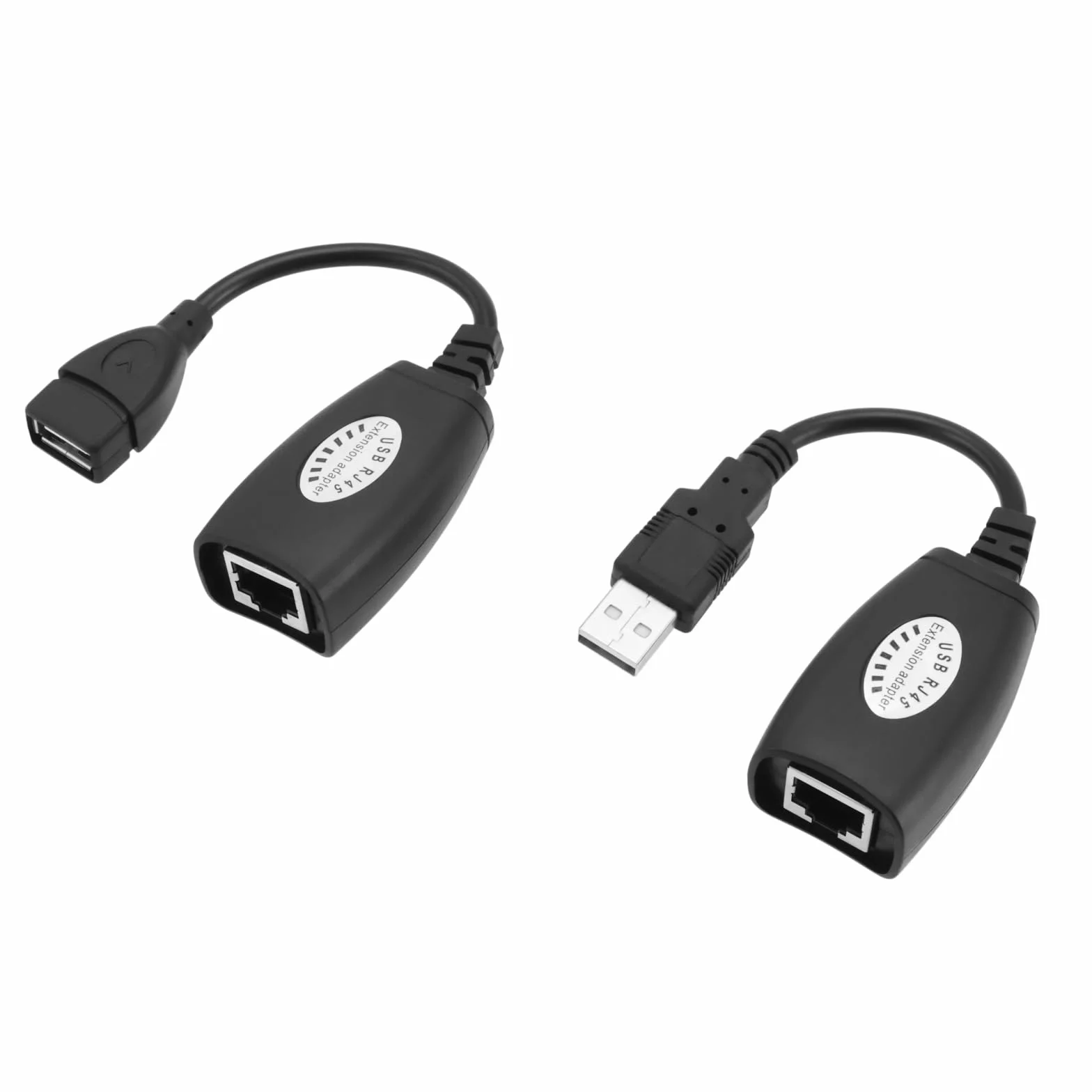 OTOTEC 1 zestaw adapterów USB Ethernet, rozdzielacz RJ45 Ethernet na USB adapter przedłużający do Cat5/5e/6/6e, do 50 m, nadaje się do komputerów, telefonów komórkowych, dysków U, drukarek, aparatów
