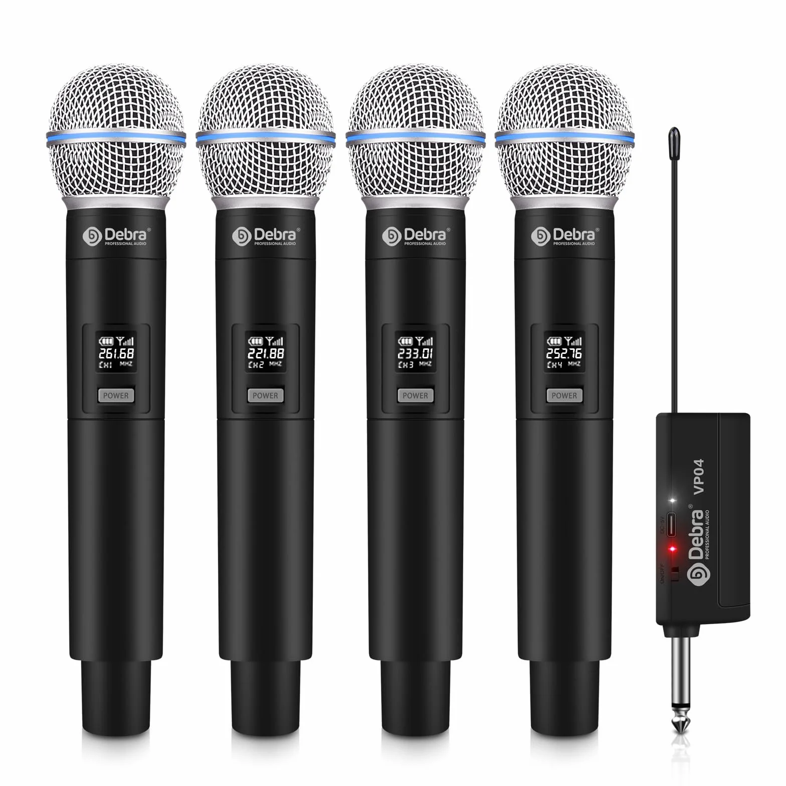 VHF mikrofon bezprzewodowy, dynamiczny mikrofon z odbiornikiem do karaoke, system PA - wzmacniacz miksera, na wesele, DJ, imprezę, do kościoła, sali lekcyjnej