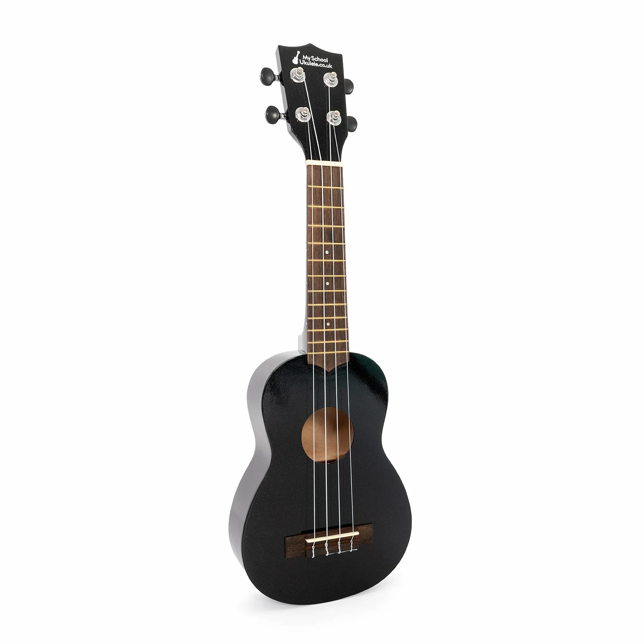 Ukulele sopranowe w kolorze czarnym z czarną torbą