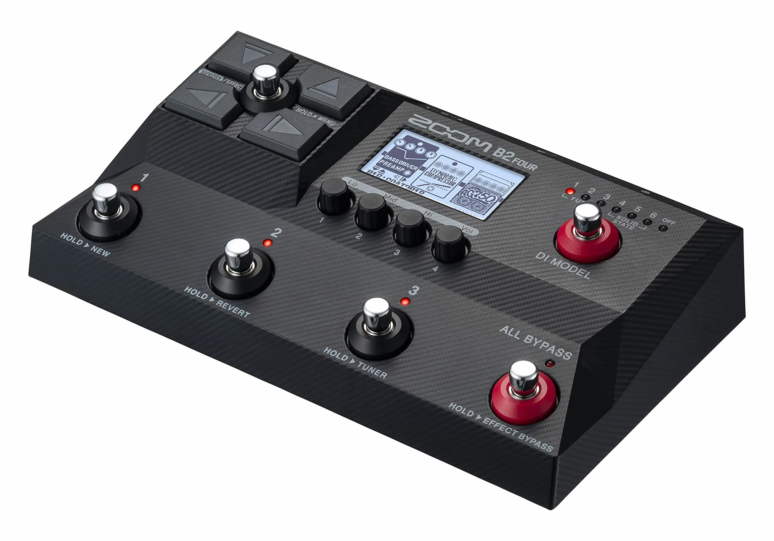 ZOOM B2 FOUR Pedał wieloefektowy do basu z emulacją wzmacniacza i DI, looperem i automatem rytmicznym