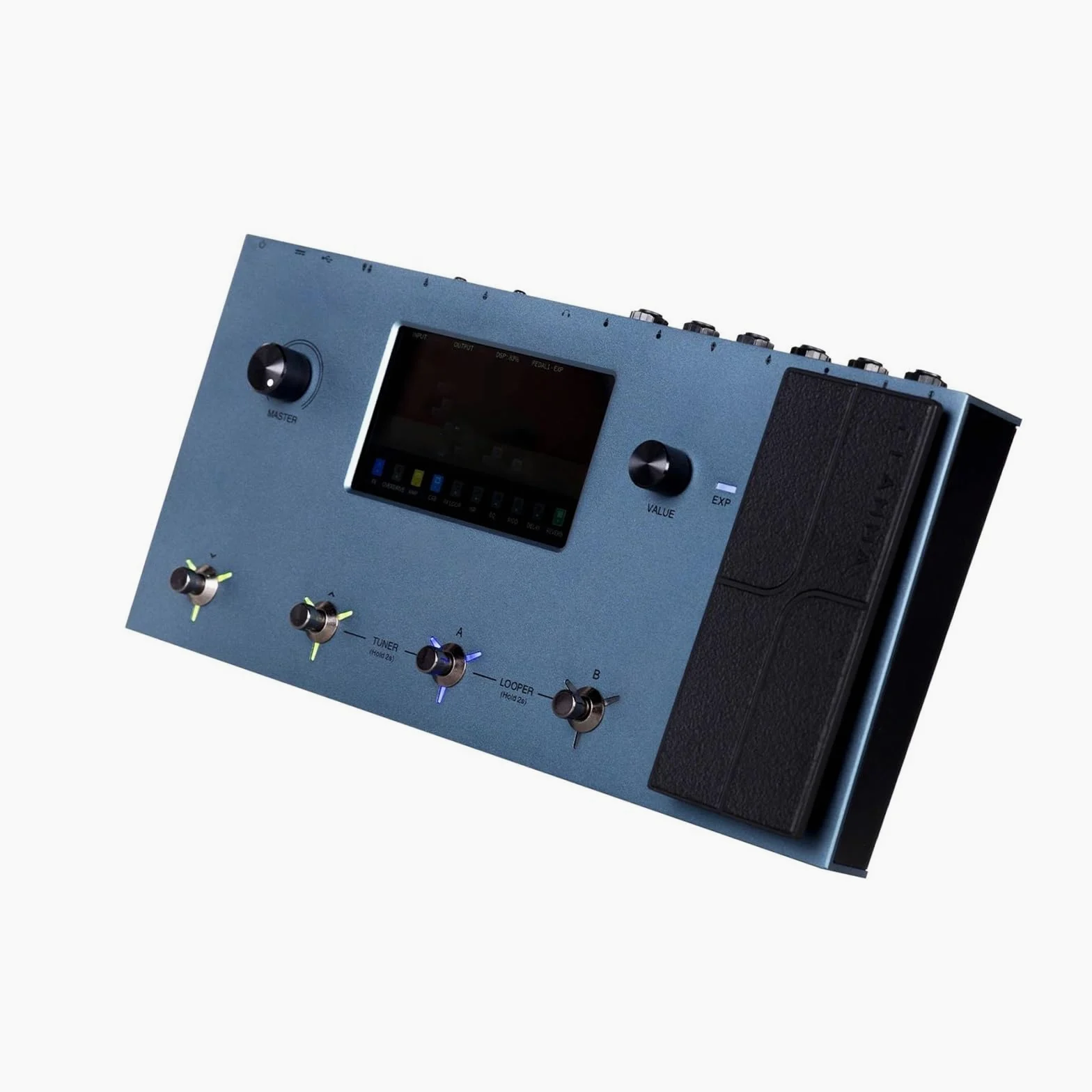 Standardowy Pedał Efektowy Do Gitary Wielofunkcyjny Wzmacniacz Gitarowy Z Efektami Z Ekranem Dotykowym LCD I 160 Modelami(Blue)