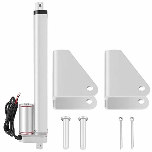 Siłownik liniowy elektryczny 50 mm / 100 mm / 150mm / 200mm / 250mm / 300mm / 400 mm / 500 mm 12VDC JS-TGZ-U1 Elektryczny pręt napędowy z wspornikami montażowymi (300 mm)