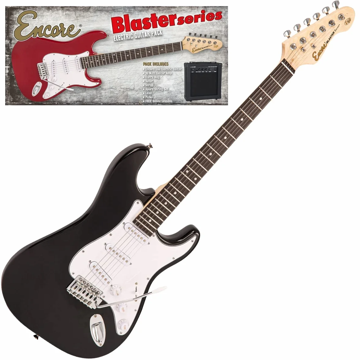 Encore Zestaw do gitary elektrycznej E60 Blaster - czarny połysk