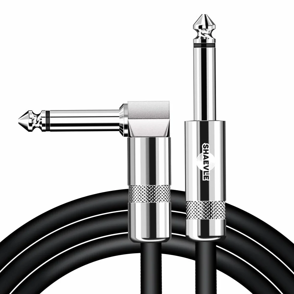 Kabel instrumentalny, elektryczny kabel AMP 1/4 do gitary i gitary basowej, keyboardu, mandoliny elektrycznej, Pro Audio (RIGHT, 3 m/10 ft)