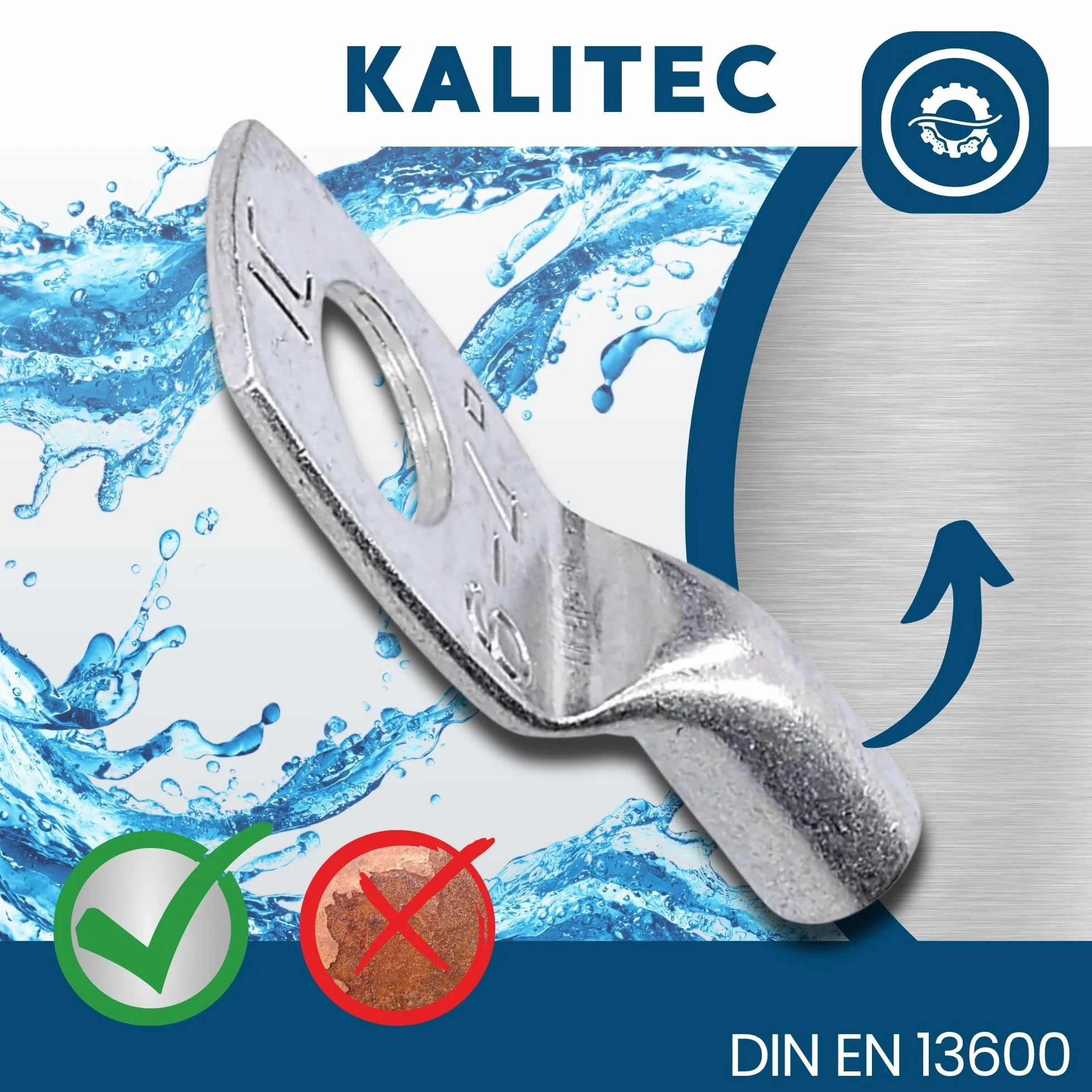 Kalitec HR4-6, 10 standardowych końcówek kablowych 4 mm² M6 I bez widocznego otworu I Made in Germany